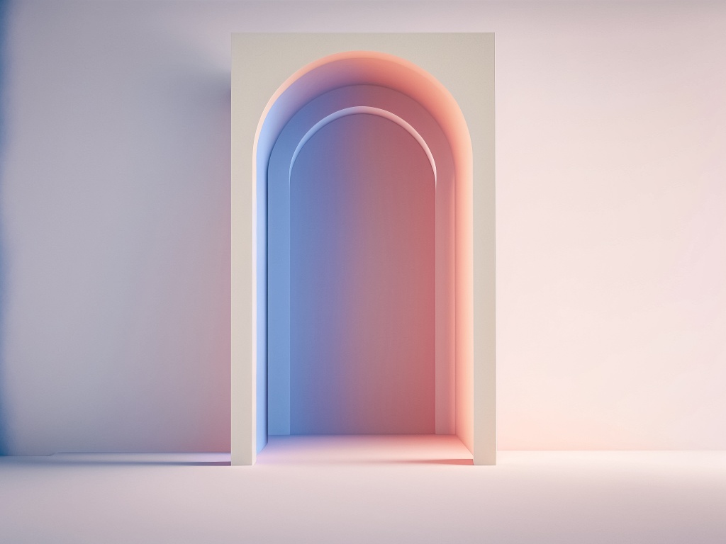 Doorway Wallpaper 4K, Architecture, Gradient background