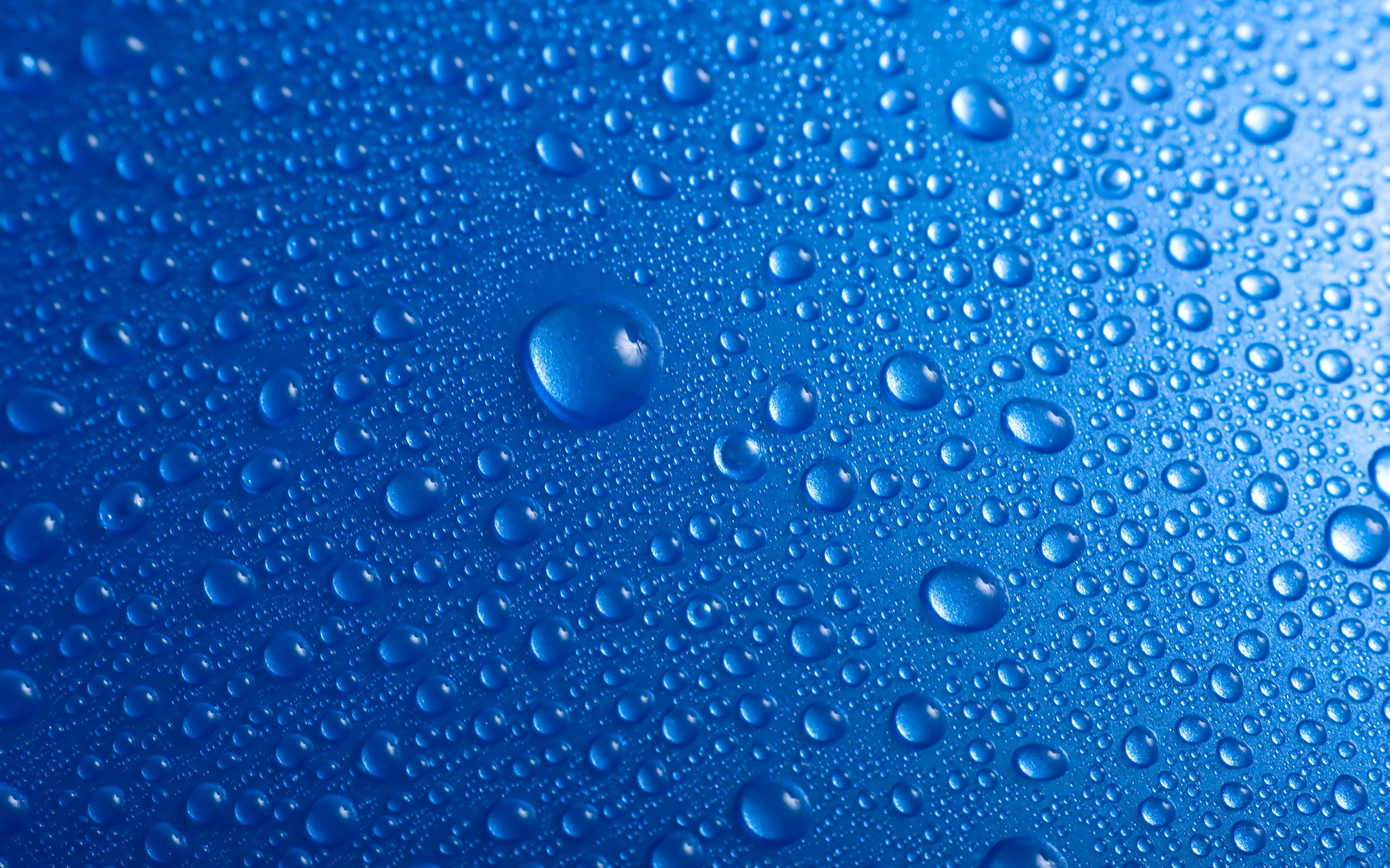 Droplets Wallpaper 4K, Blue background, Photography, #1747