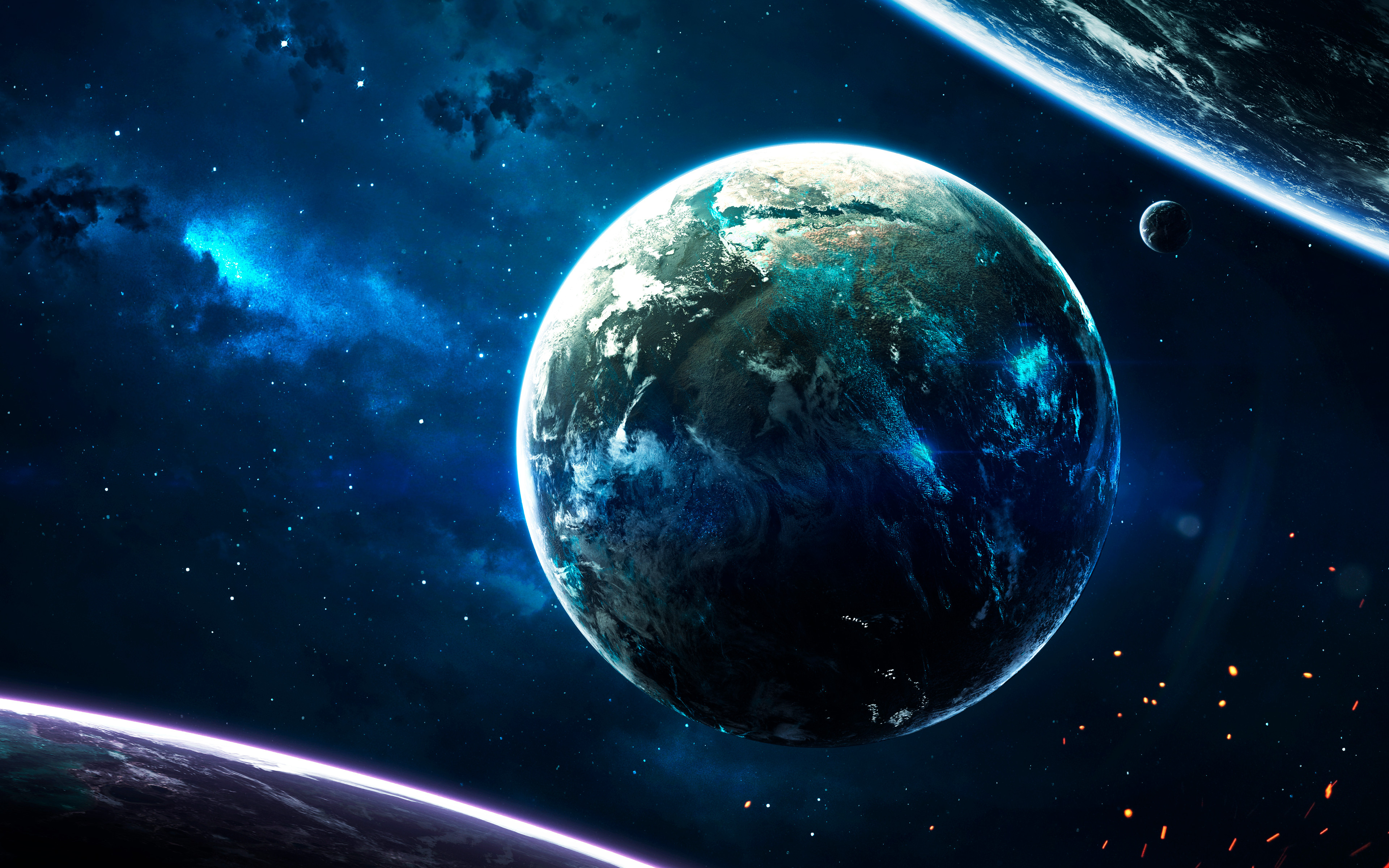 Download IPhone Half Earth In Dark Blue Galaxy Wallpaper  Wallpaperscom