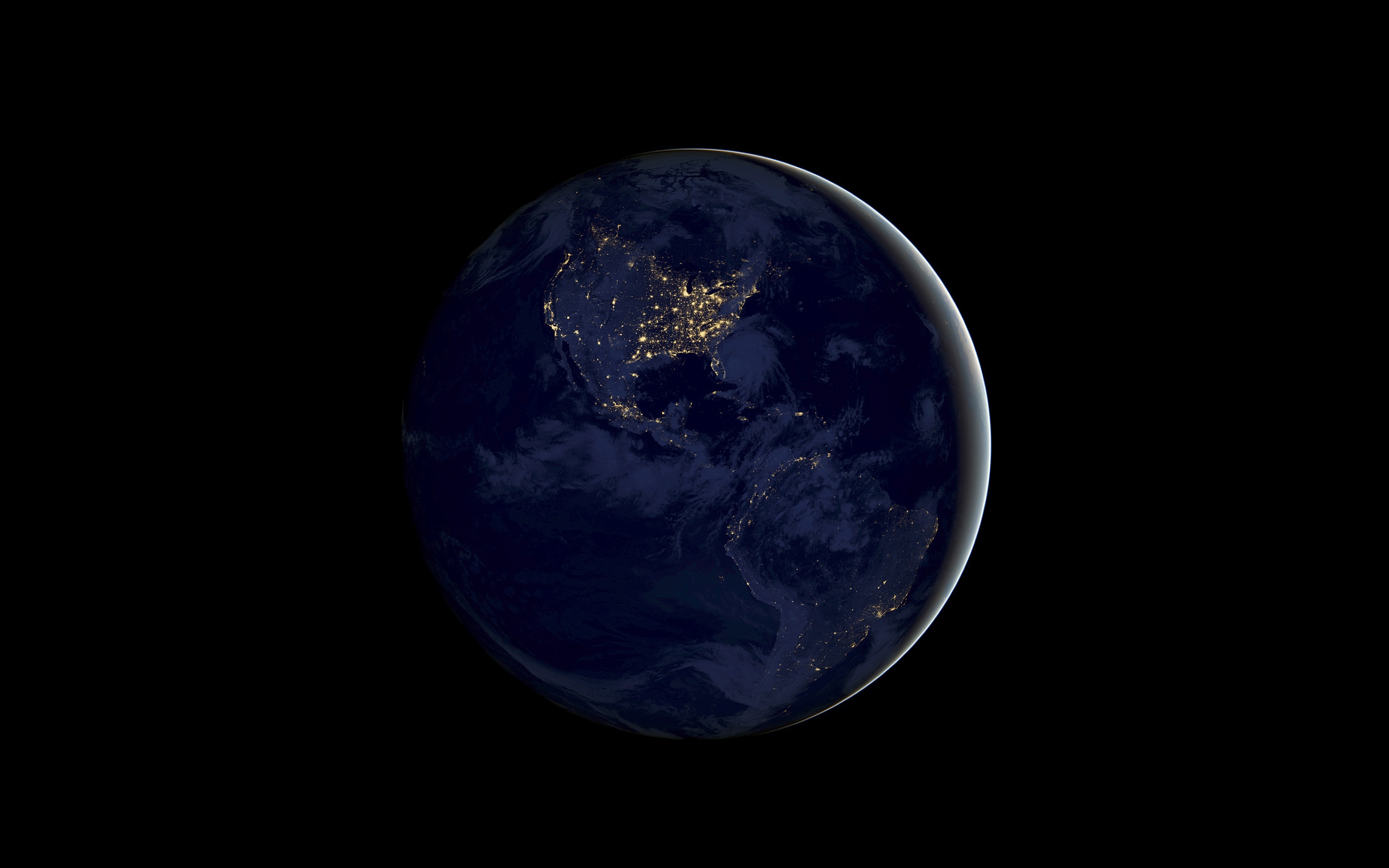 Earth Wallpaper 4K, Night, iOS 11, Stock, Space, #769