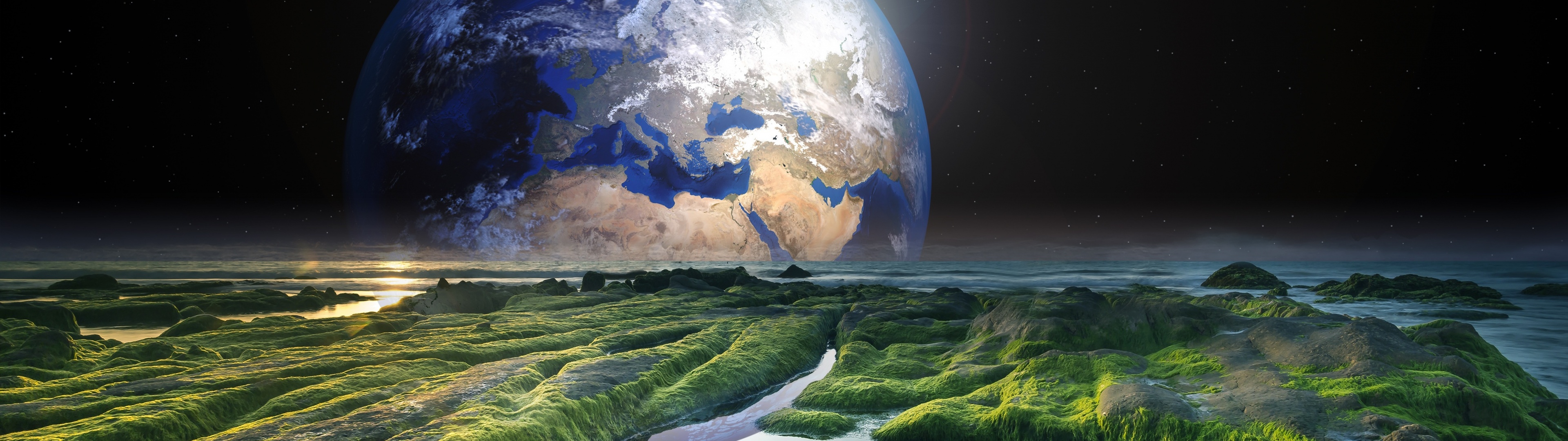 Earth Wallpaper 4K, Space, Stars, Green ...