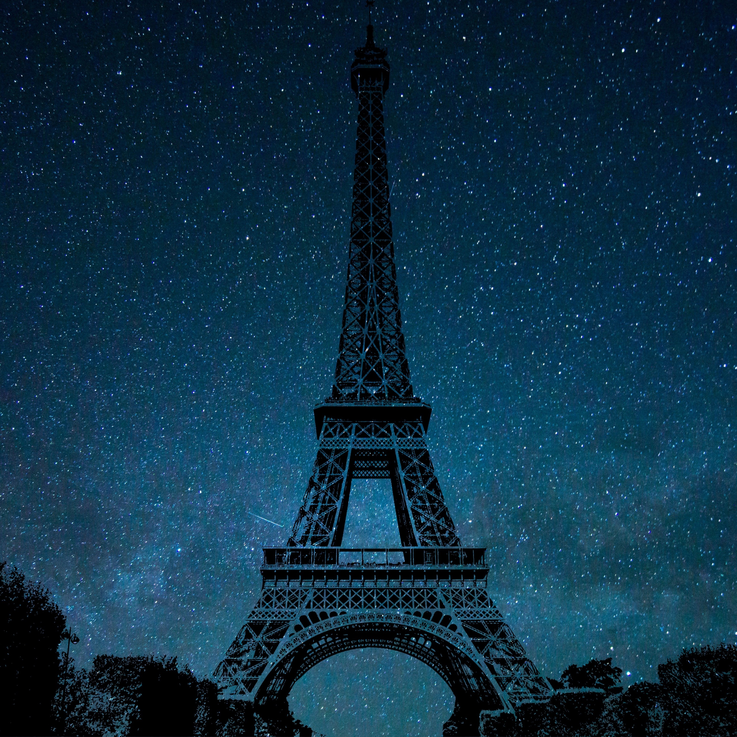 Eiffel Tower Wallpaper 4K Night Paris Silhouette 9140