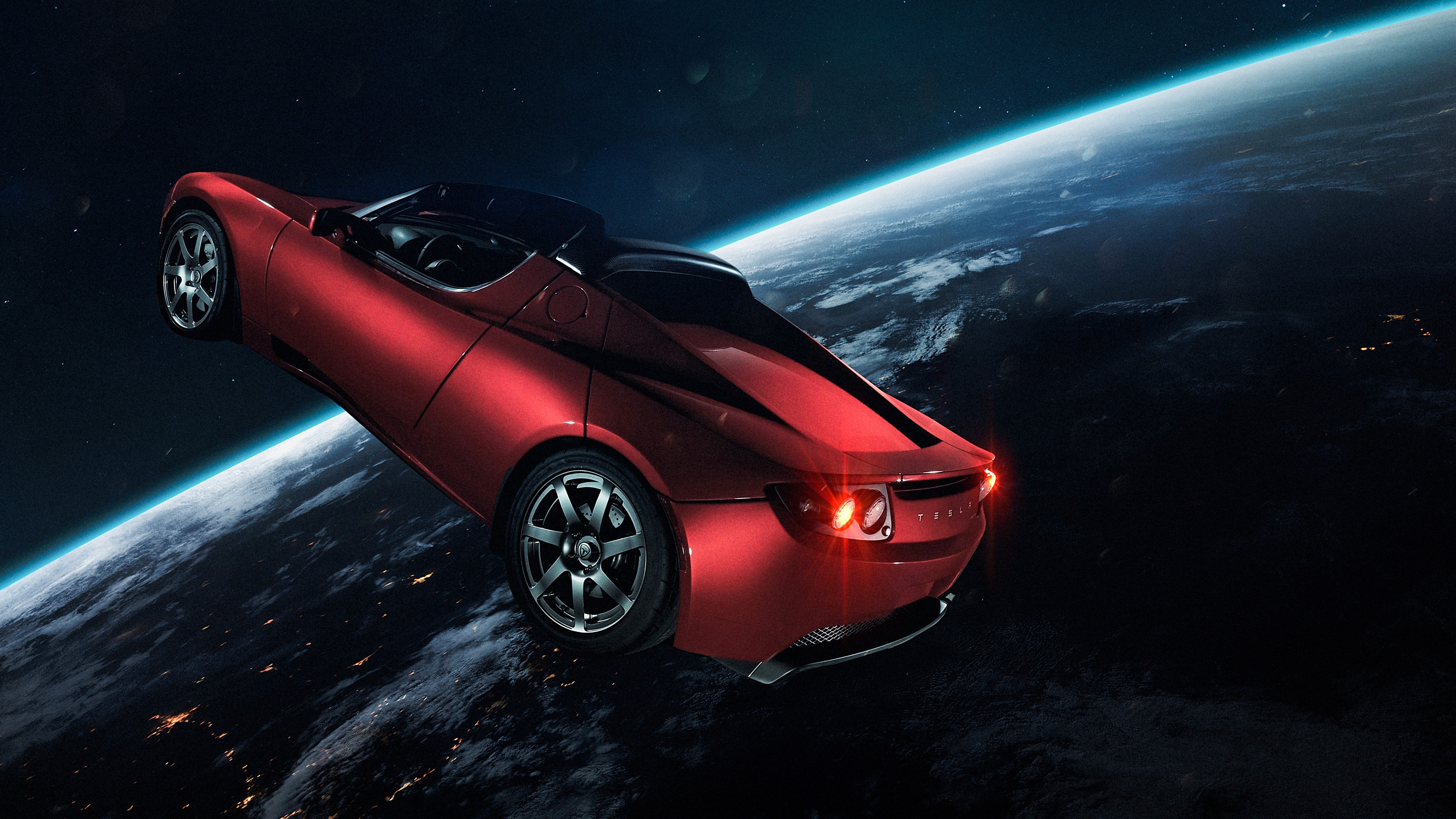 Elon Musk's Tesla Roadster Wallpaper 4K, Tesla in Space, Space, #2468