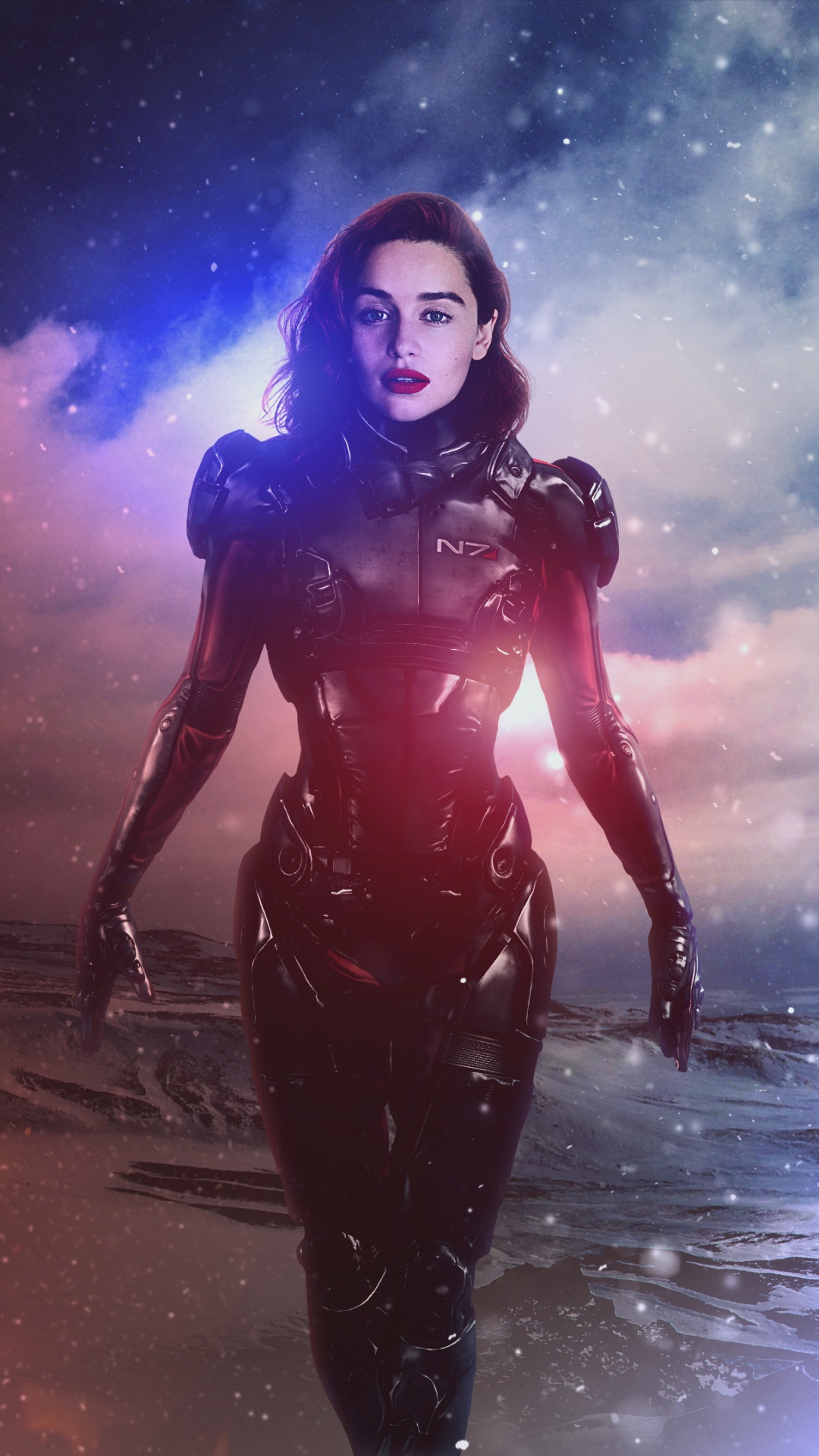 Emilia Clarke Wallpaper 4K, Mass Effect: Andromeda, Commander Shepard