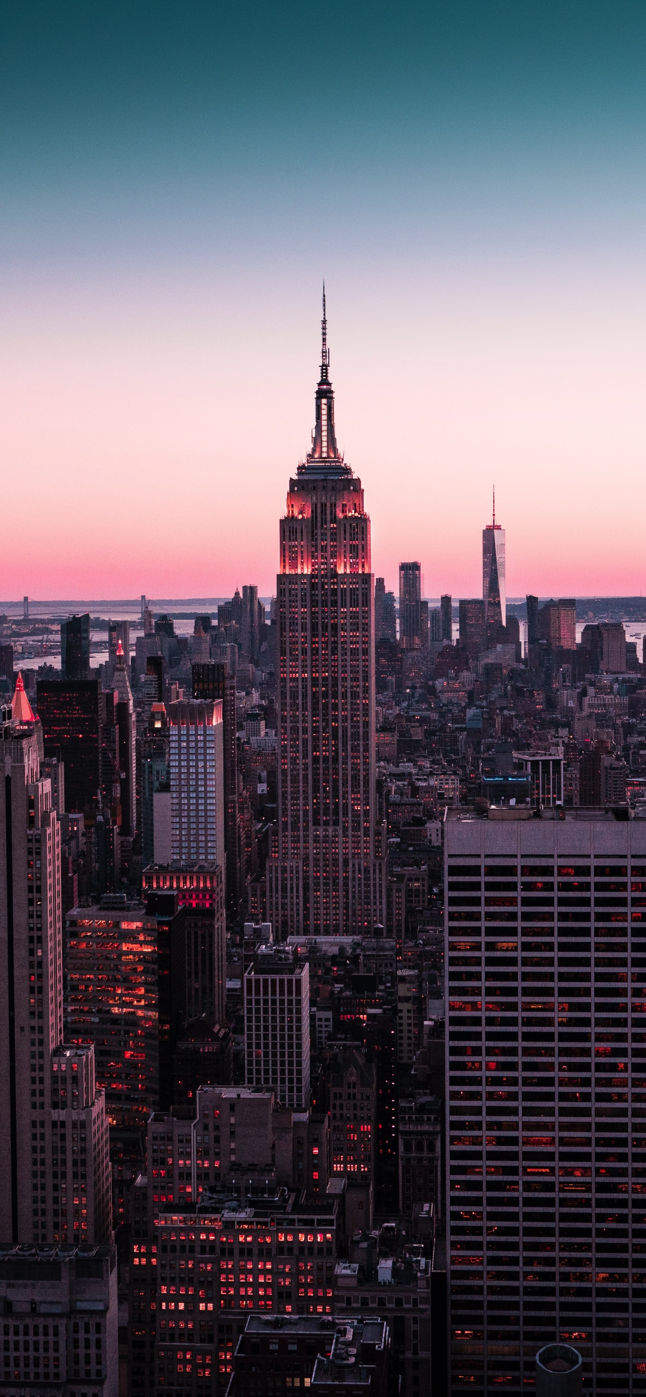 Empire State Building Wallpaper 4K, New York City, Cityscape, Sunset