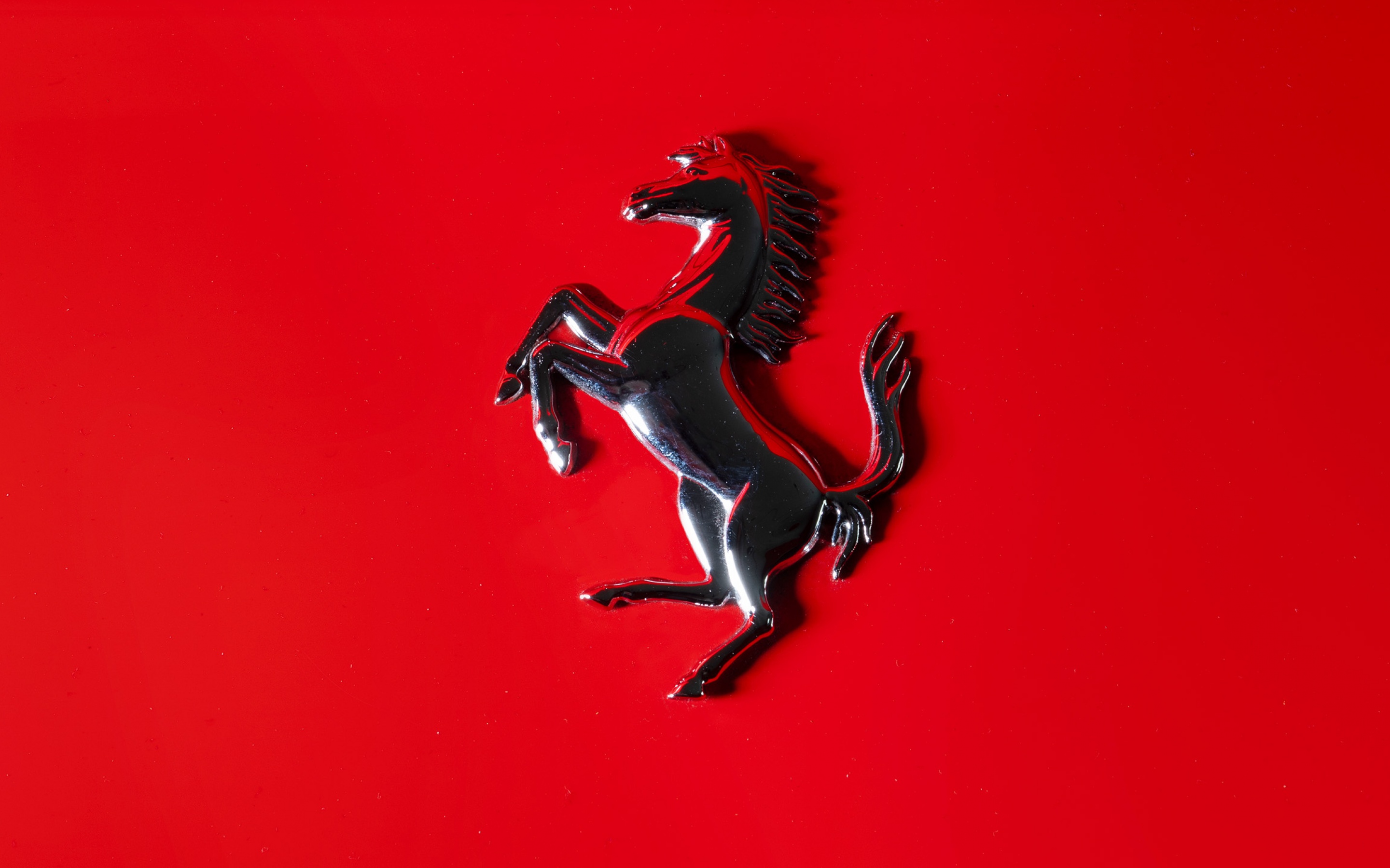 Ferrari logo Wallpaper 4K, Black prancing horse