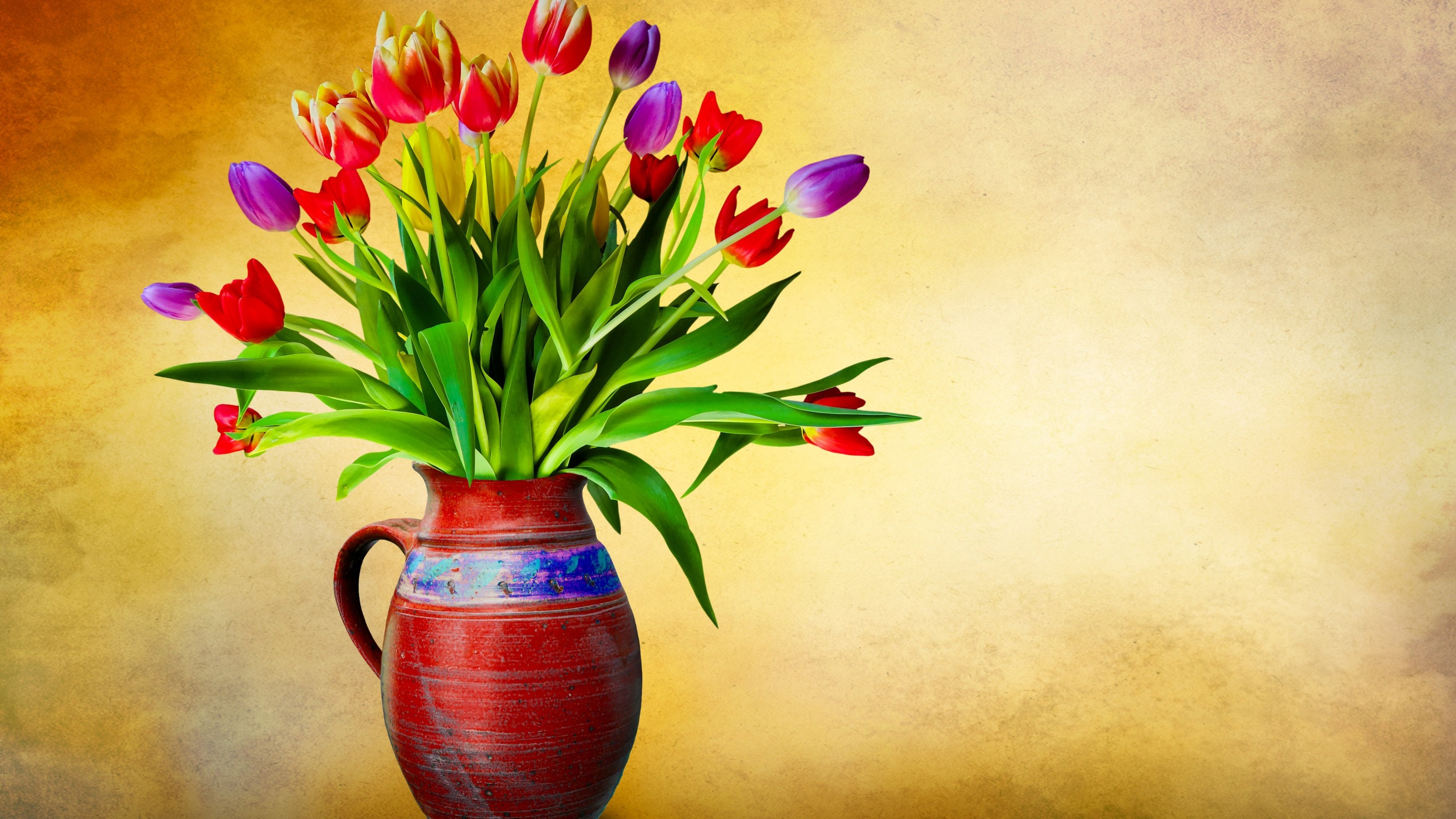 Flower vase Wallpaper 4K, Tulip flowers, Flowers, #3358