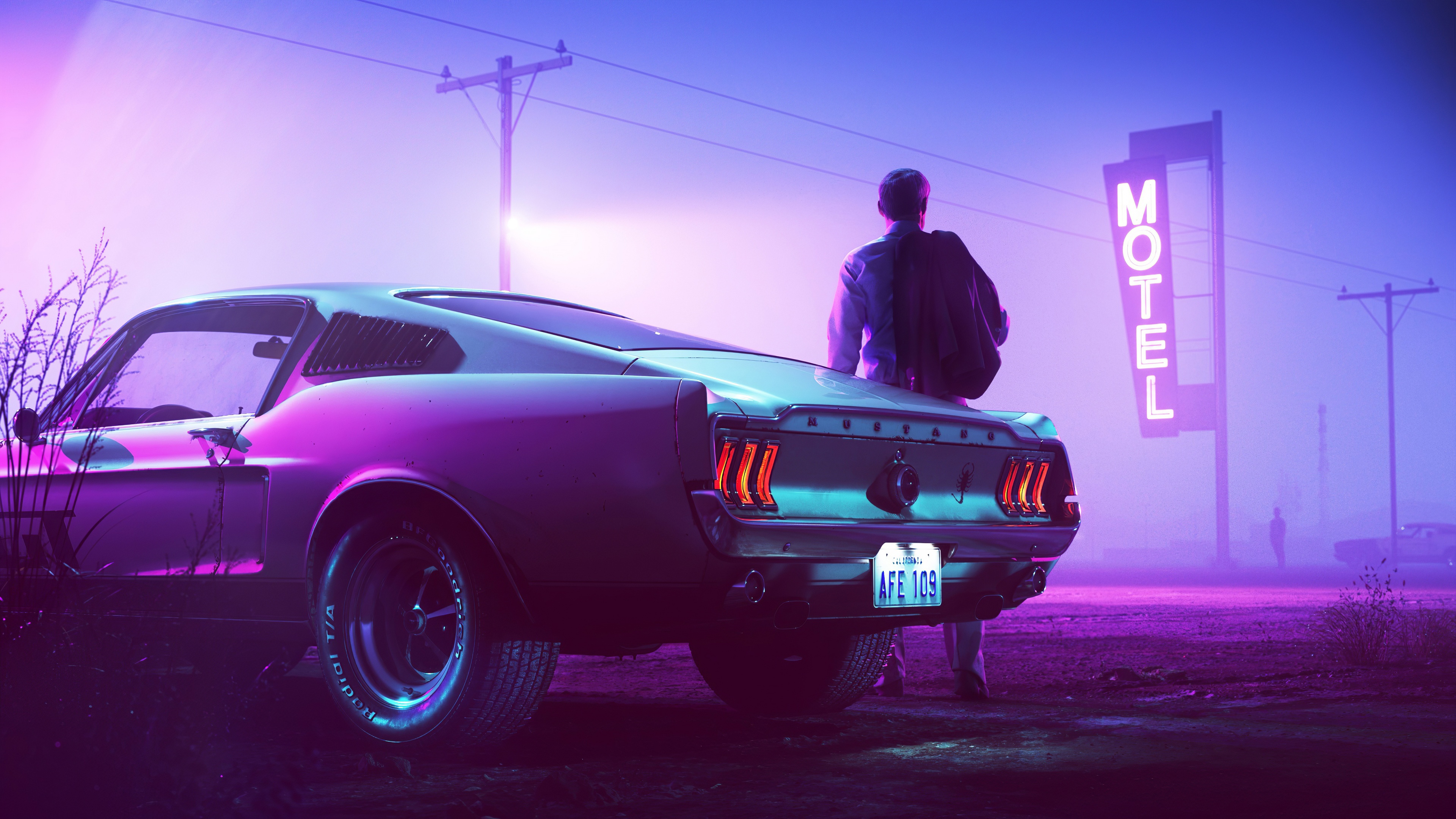 Ford Mustang GT Fastback Wallpaper 4K, Drive, Motel, Neon, 5K, Graphics  CGI, #355