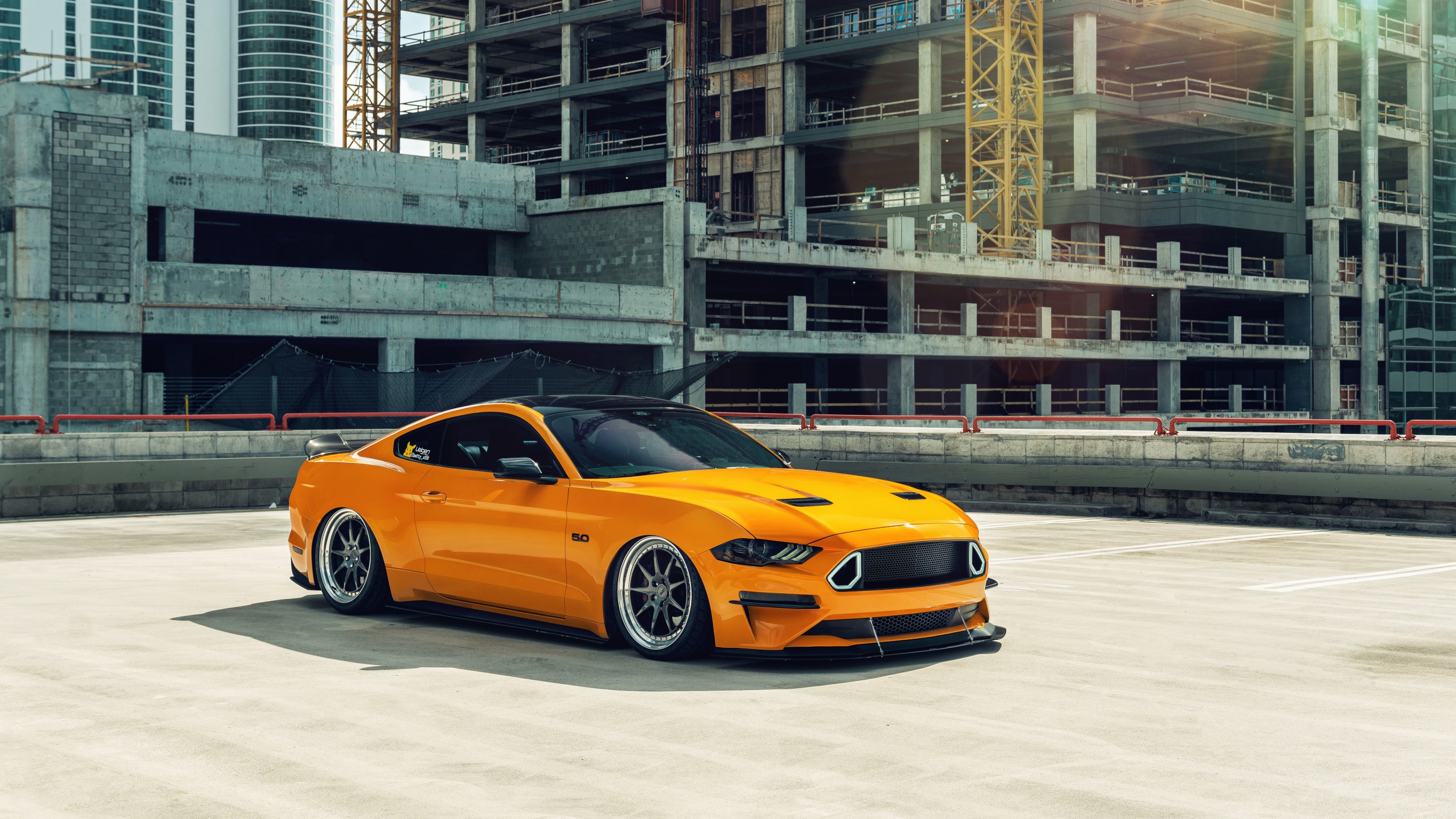 Ford Mustang Wallpaper 4k Orange Cars Custom Tuning 5k Cars 2560