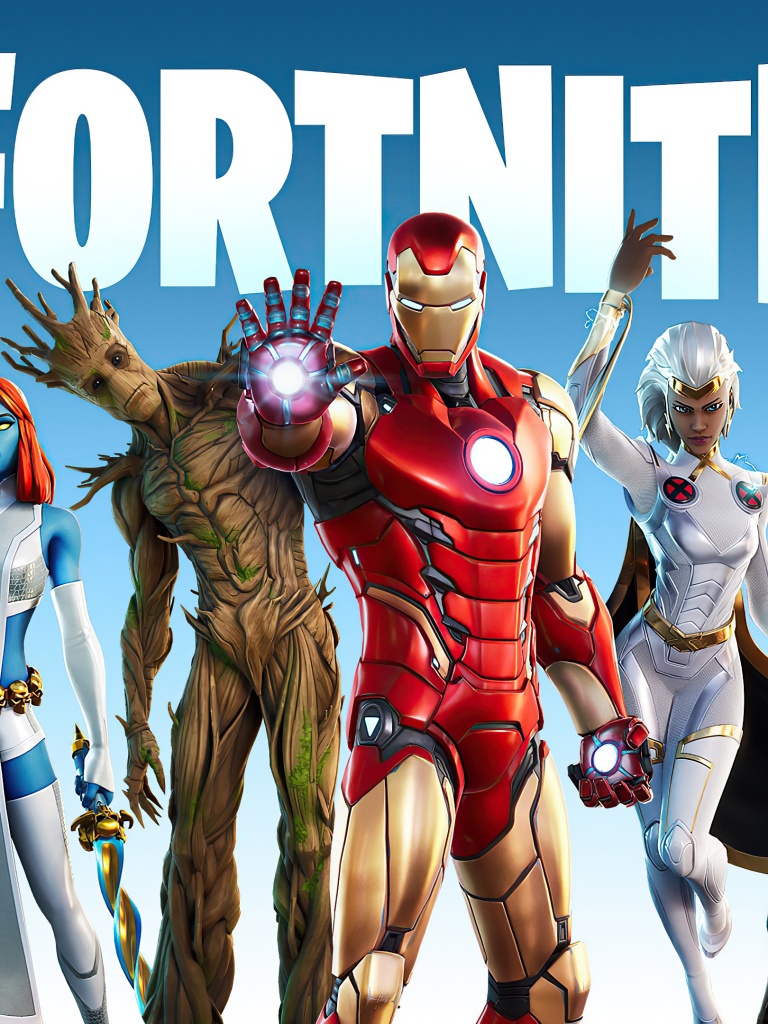 Fortnite Wallpaper 4K, Season 4, Nexus War, Marvel Superheroes, Games