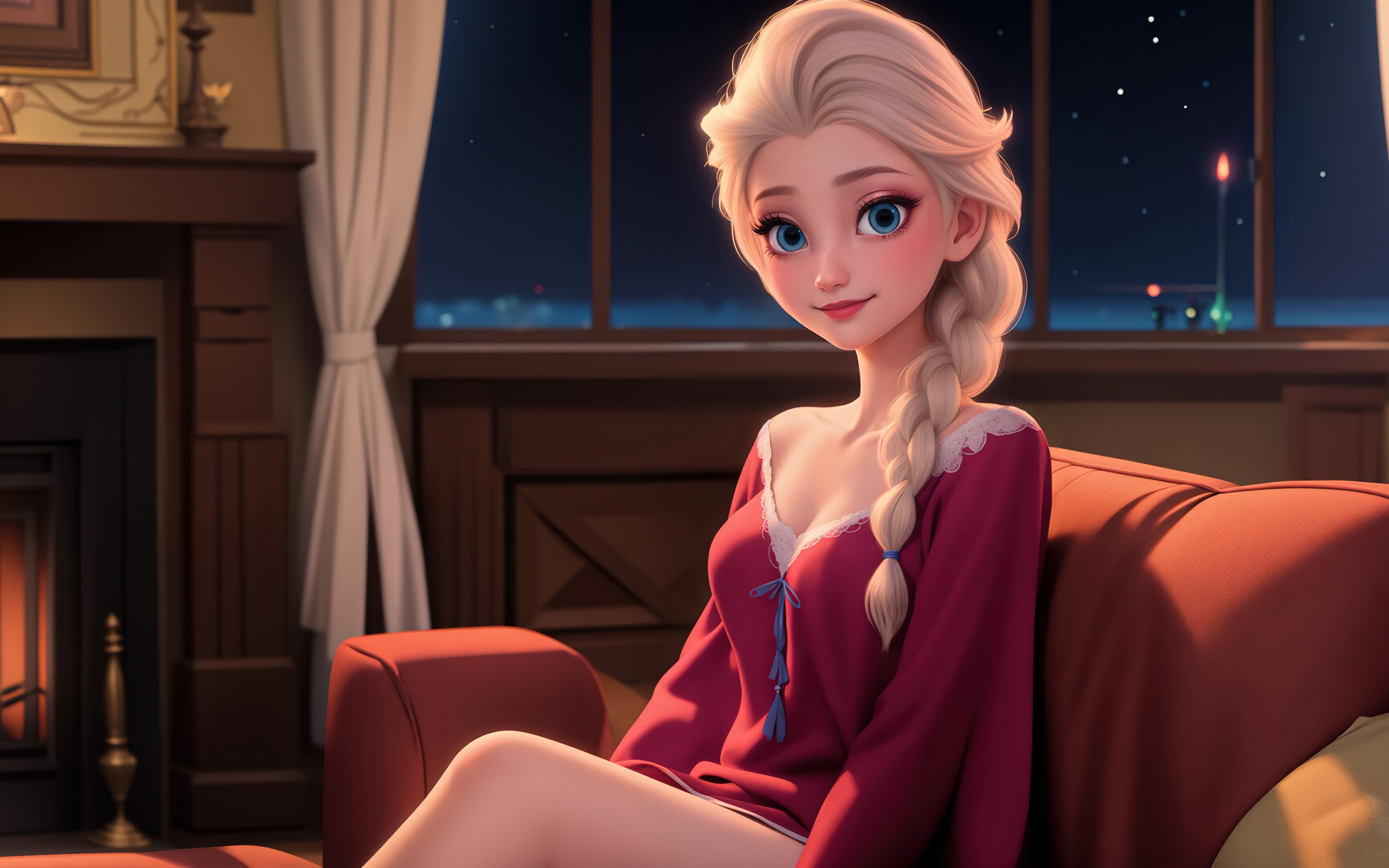 Cute Disney Princess Elsa Ai Art 4k Wallpaper