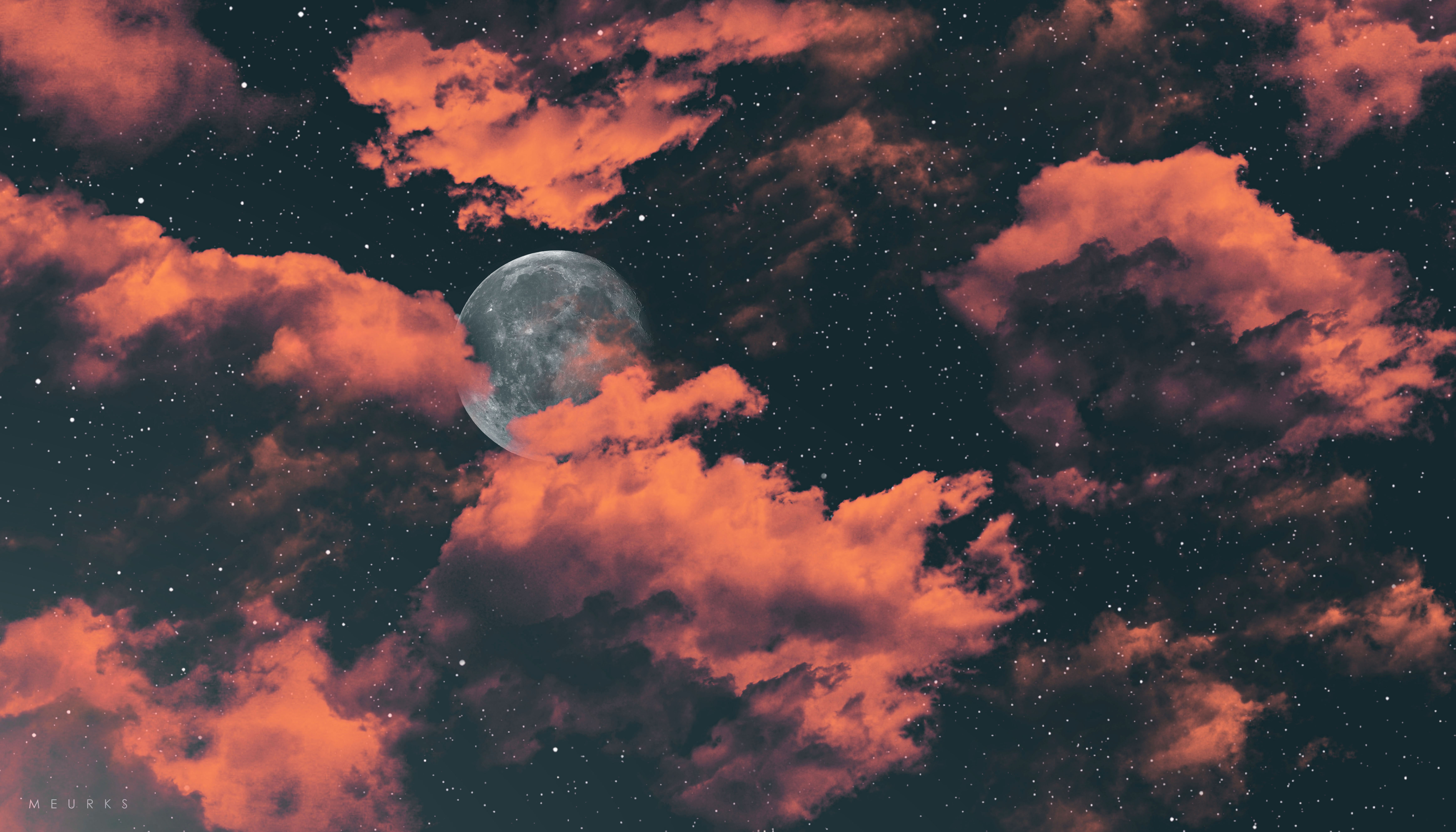 Full moon Wallpaper 4K, Dark background, Nature, #5589