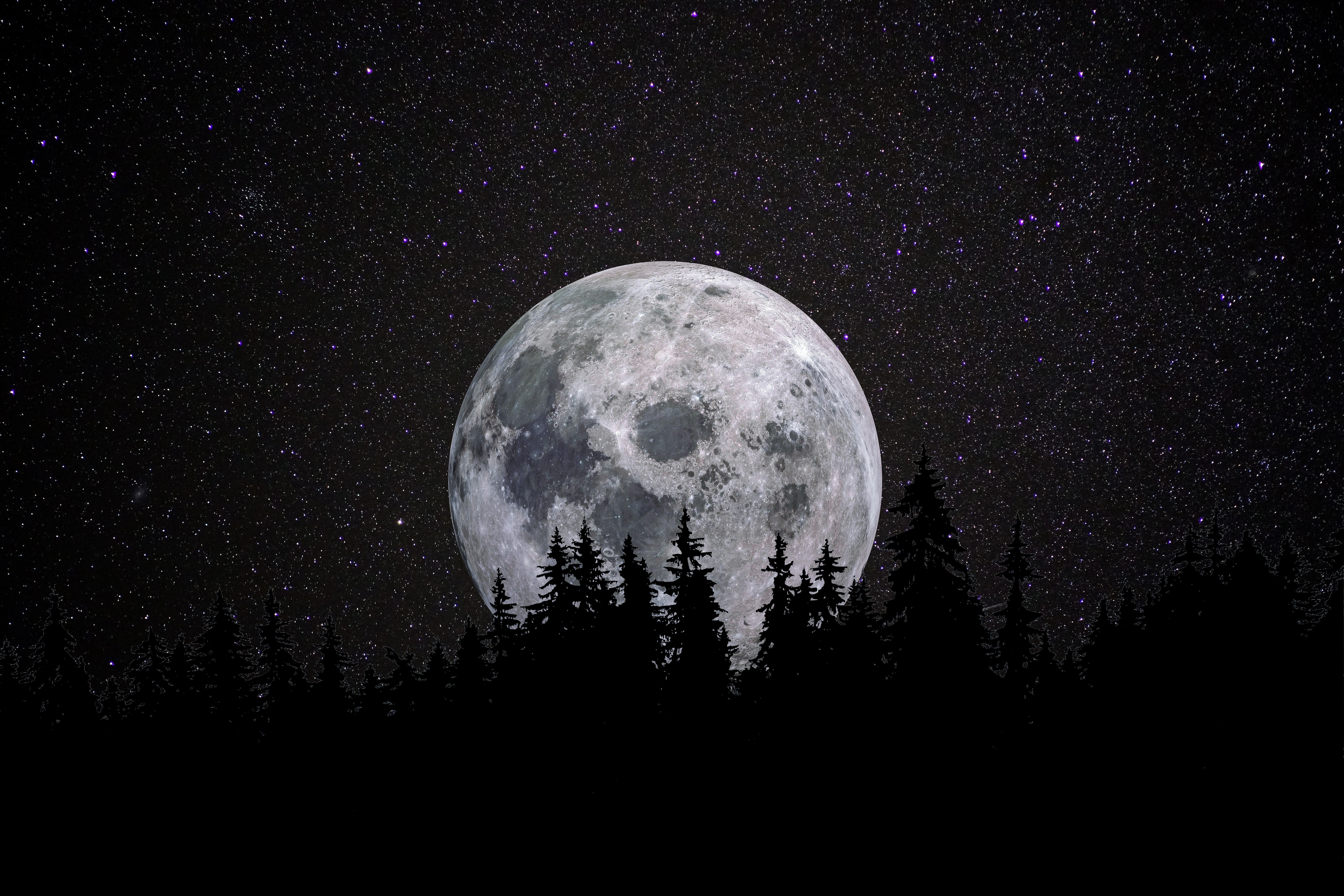 Premium Photo  Full moon in night sky beautiful background with moon  digital art