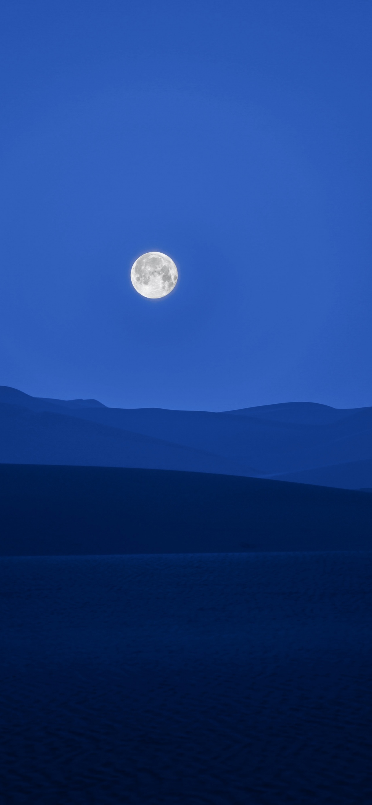Full moon Wallpaper 4K, Silhouette, Mountain range, Night sky