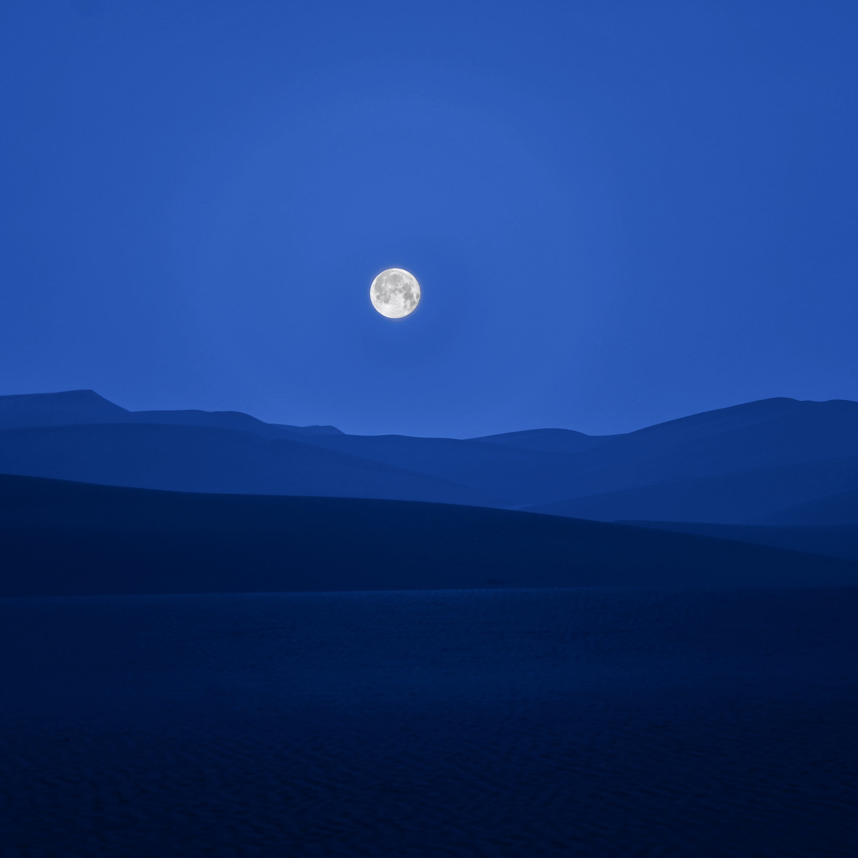 Download A Mountain Landscape With A Moon And Stars Wallpaper