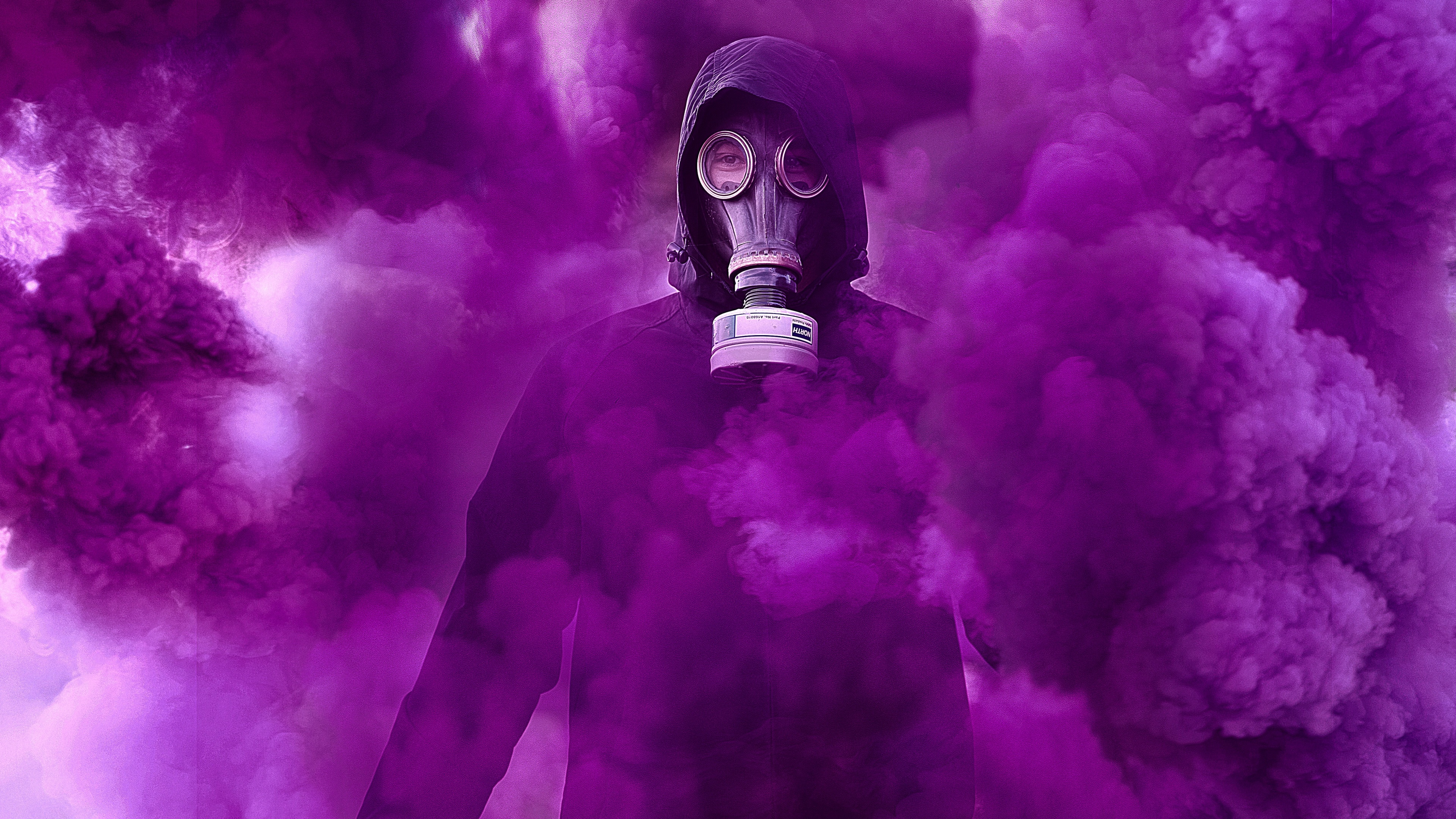 Gas mask Wallpaper 4K Hoodie Person in Black Photography 3324