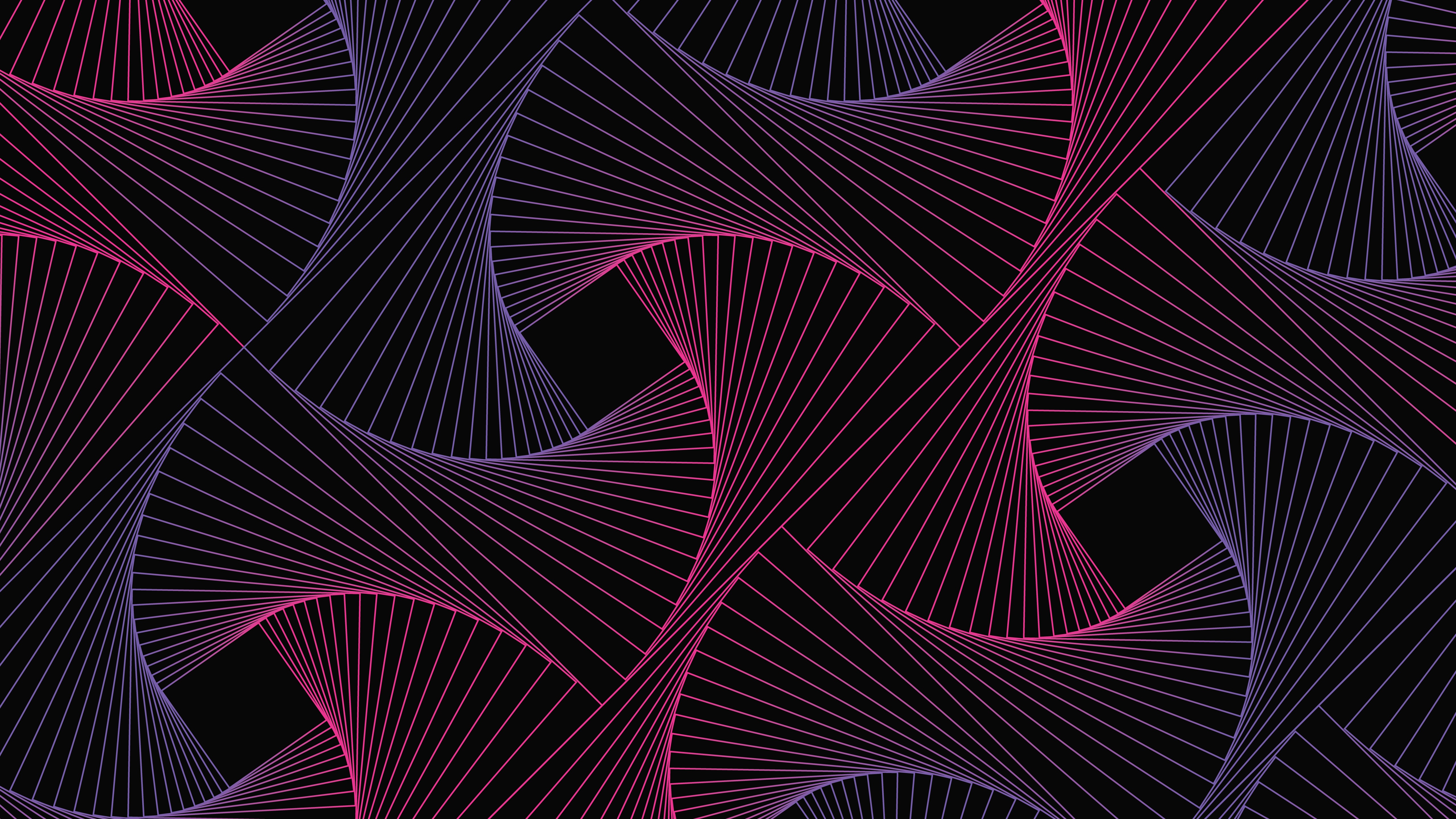 Geometric Wallpaper 4K, Lines, Black