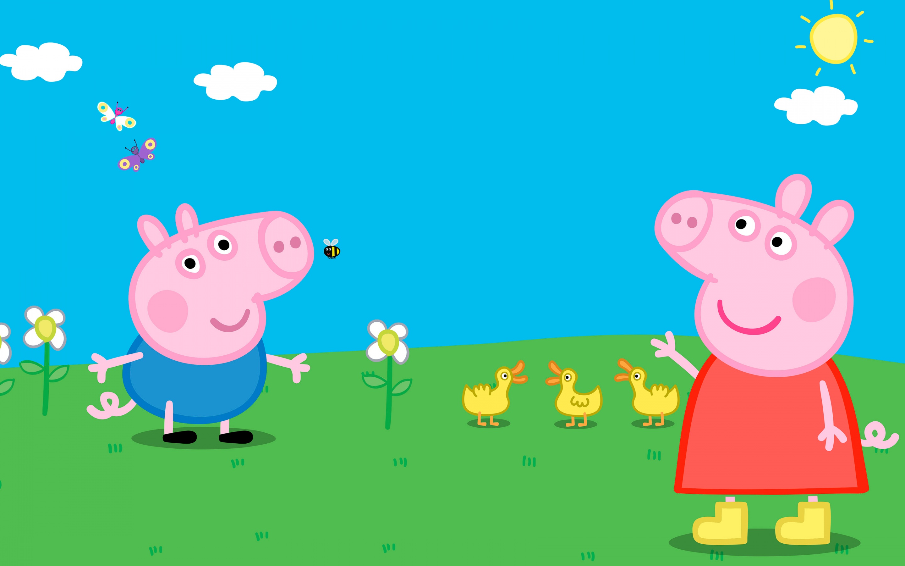 Pig Wallpaper 4K, Peppa Pig, TV show, Cartoon