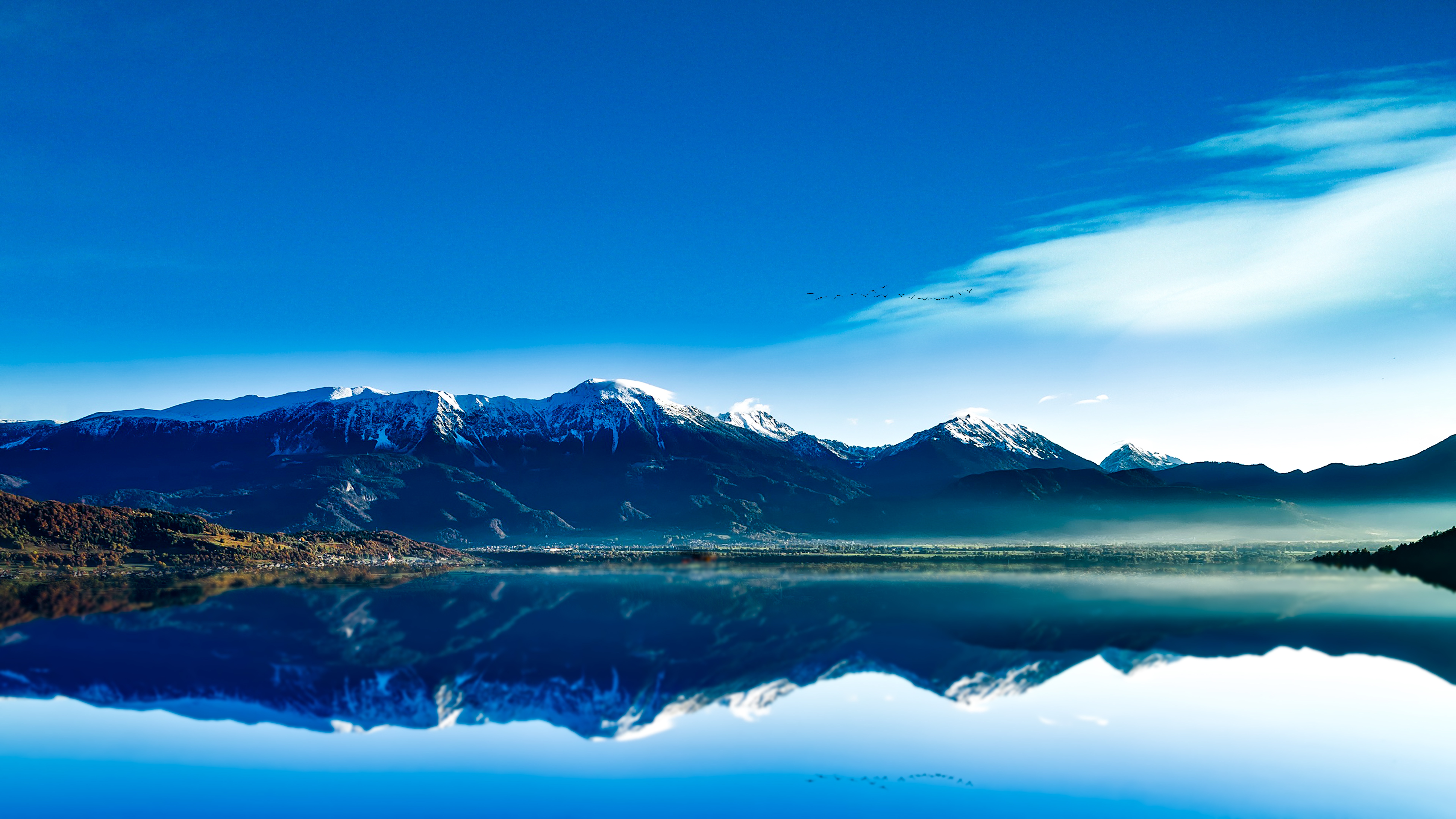 Glacier mountains Wallpaper 4K, Lake, Sunrise, Blue Sky, Nature, #4615