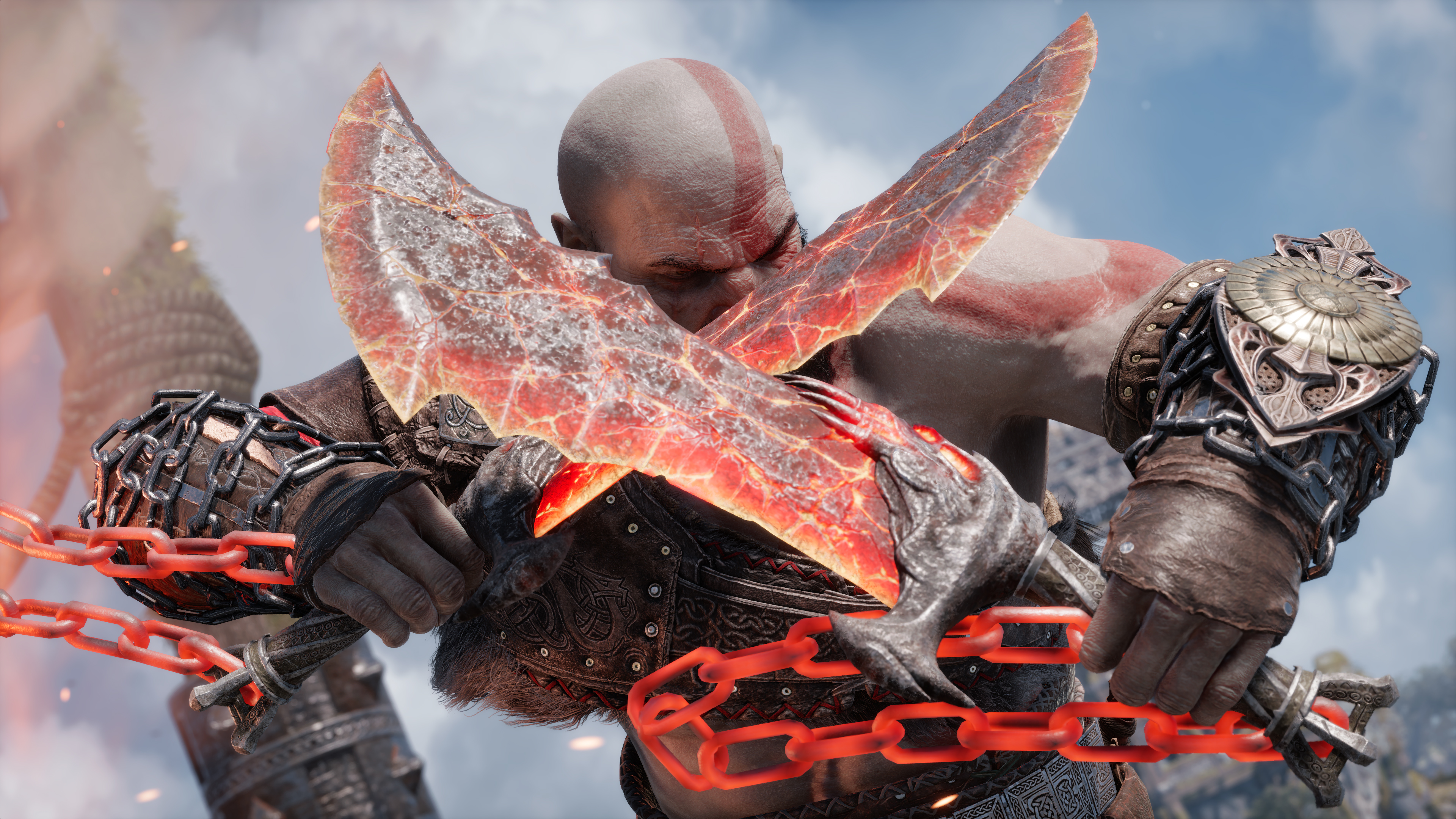 God of War Ragnarök Wallpaper 4K, Blades of Chaos, Kratos, Games, #10242