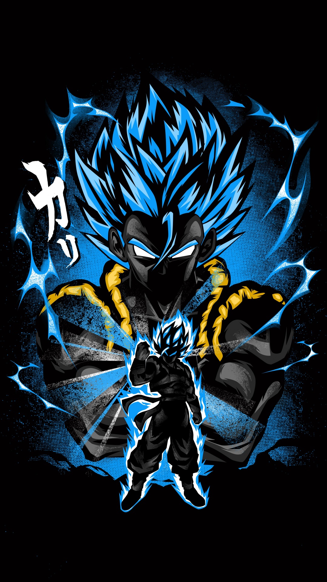 Goku 4K Wallpaper, Fusion attack, Dragon Ball Z, Anime series, Black