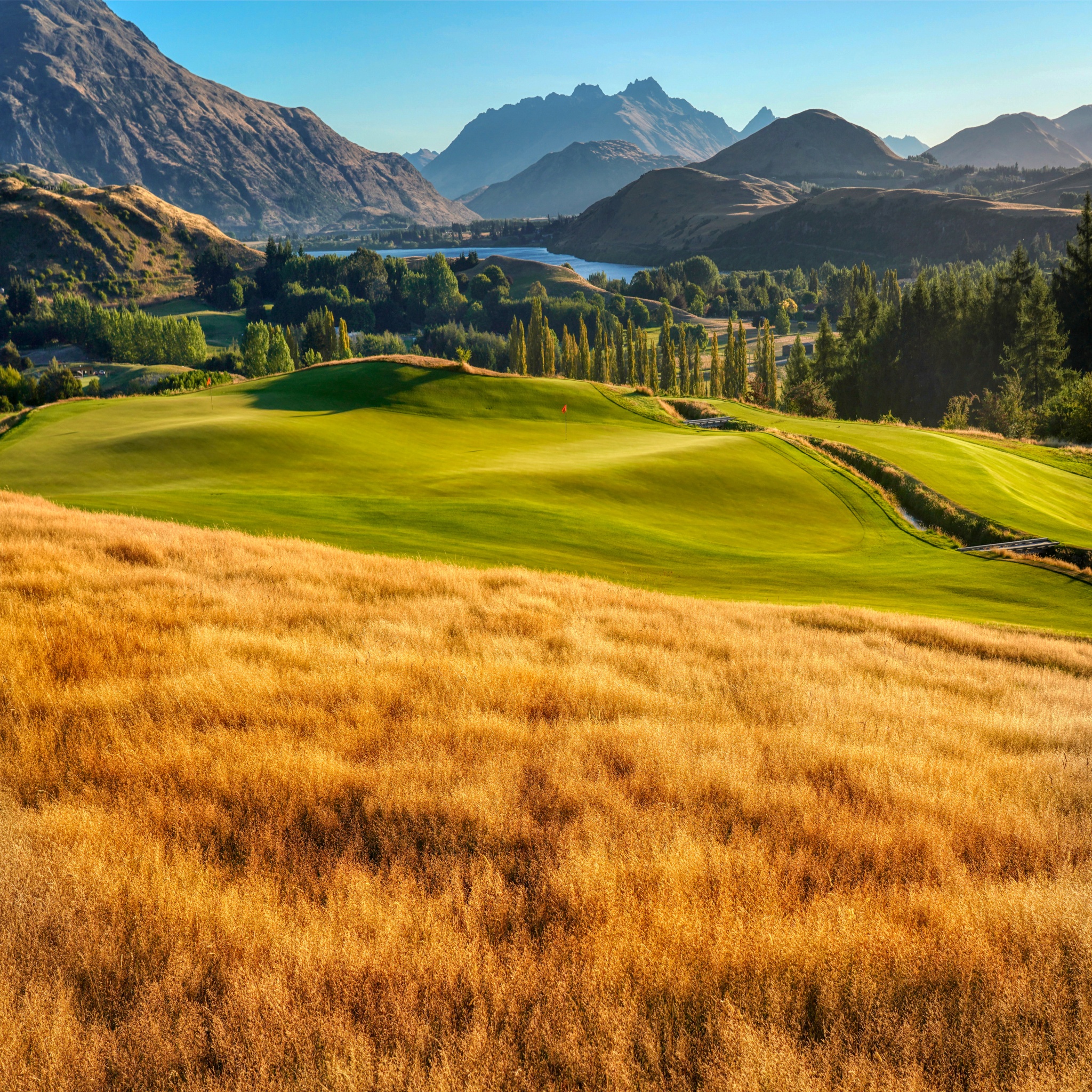 Golf course Wallpaper 4K, Landscape, Mountains, Nature, #2107