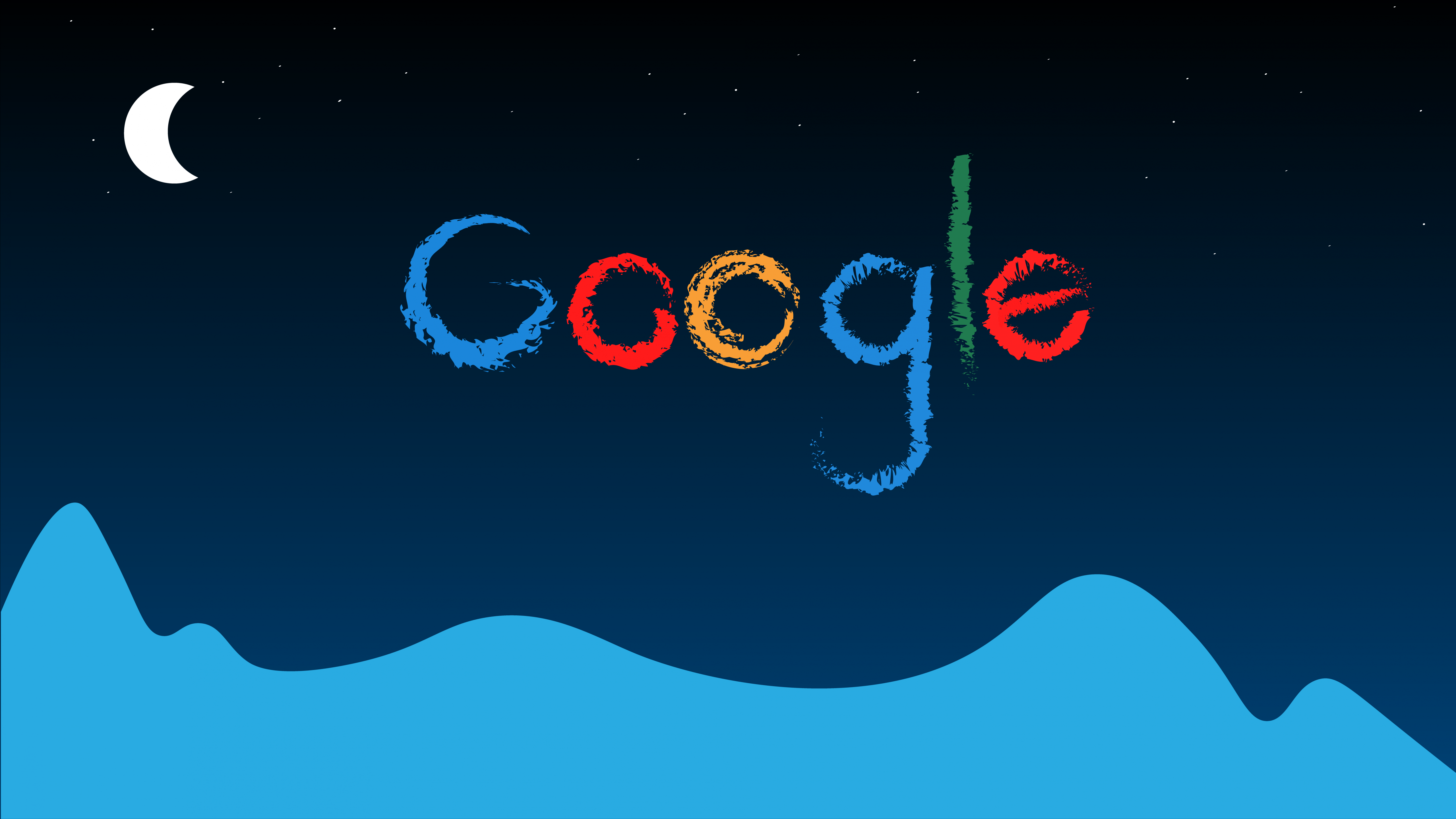 Google Wallpaper 4k Logo Typography Night Crescent Moon Technology 4562