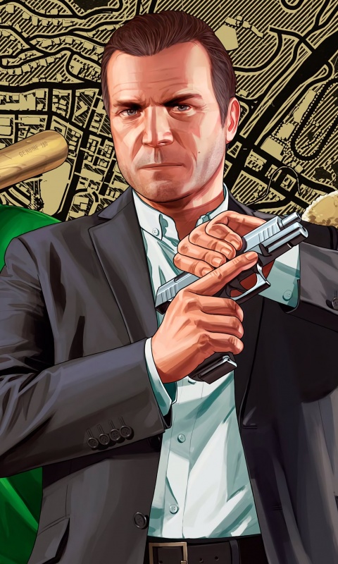 Grand Theft Auto V Wallpaper 4K, Michael De Santa, Townley