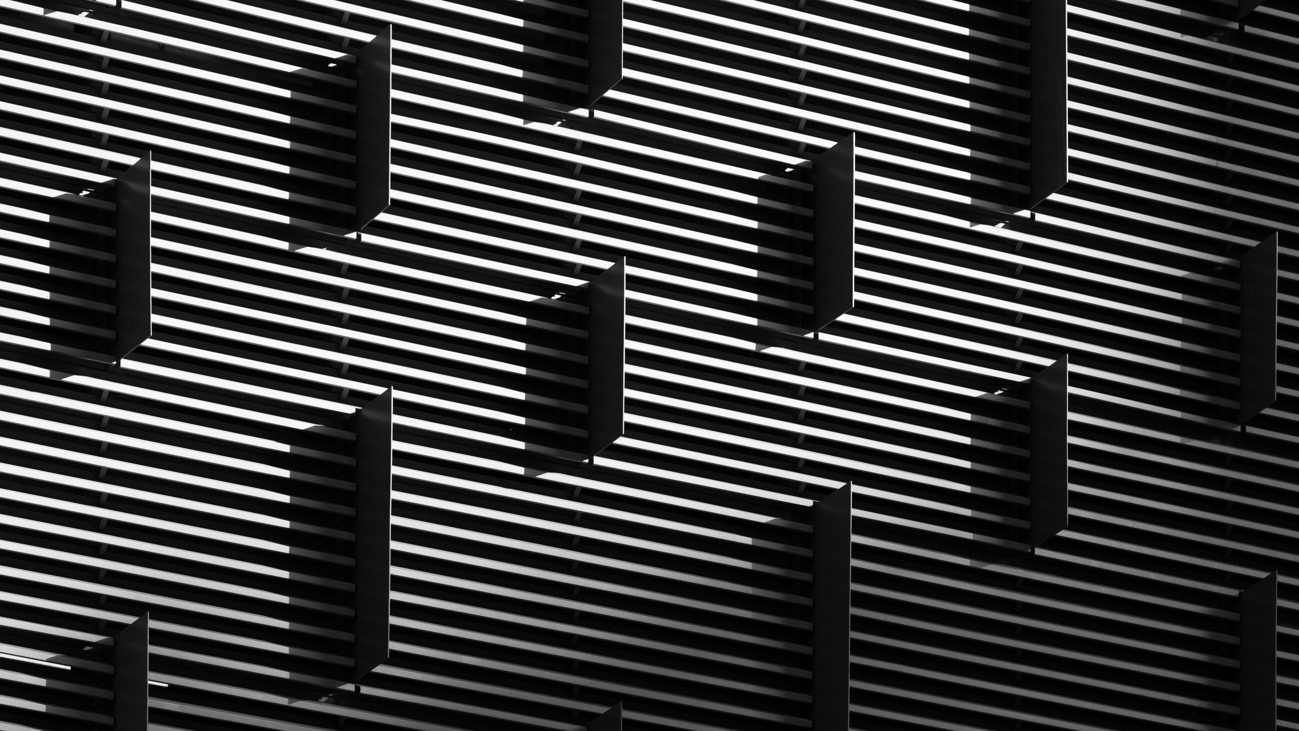 Gray Building Wallpaper 4K, Grayscale, Pattern, Architecture, #3903