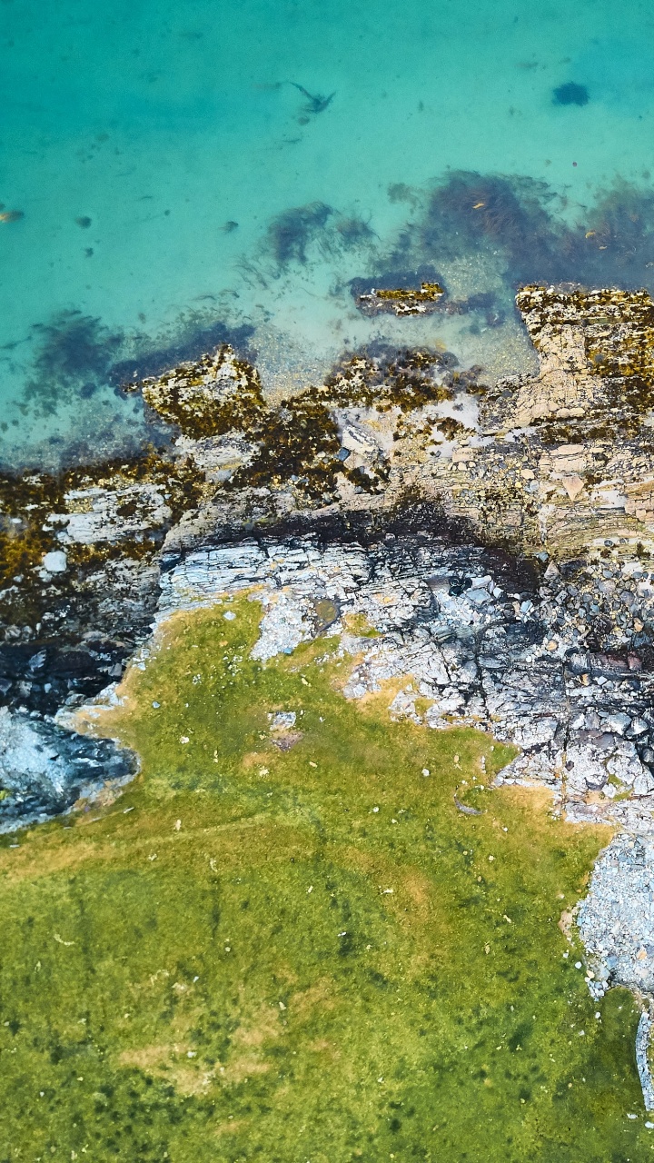 Green Island Wallpaper 4K, Aerial view, Sea shore