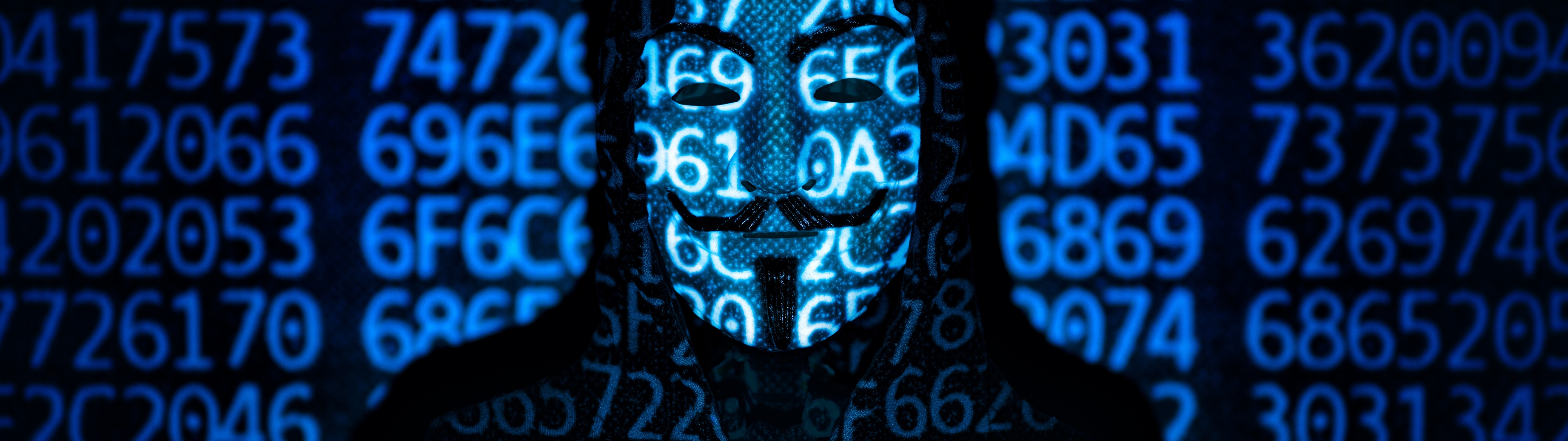 Hacker Wallpaper 4K, Guy Fawkes mask, Code, Technology, #5575