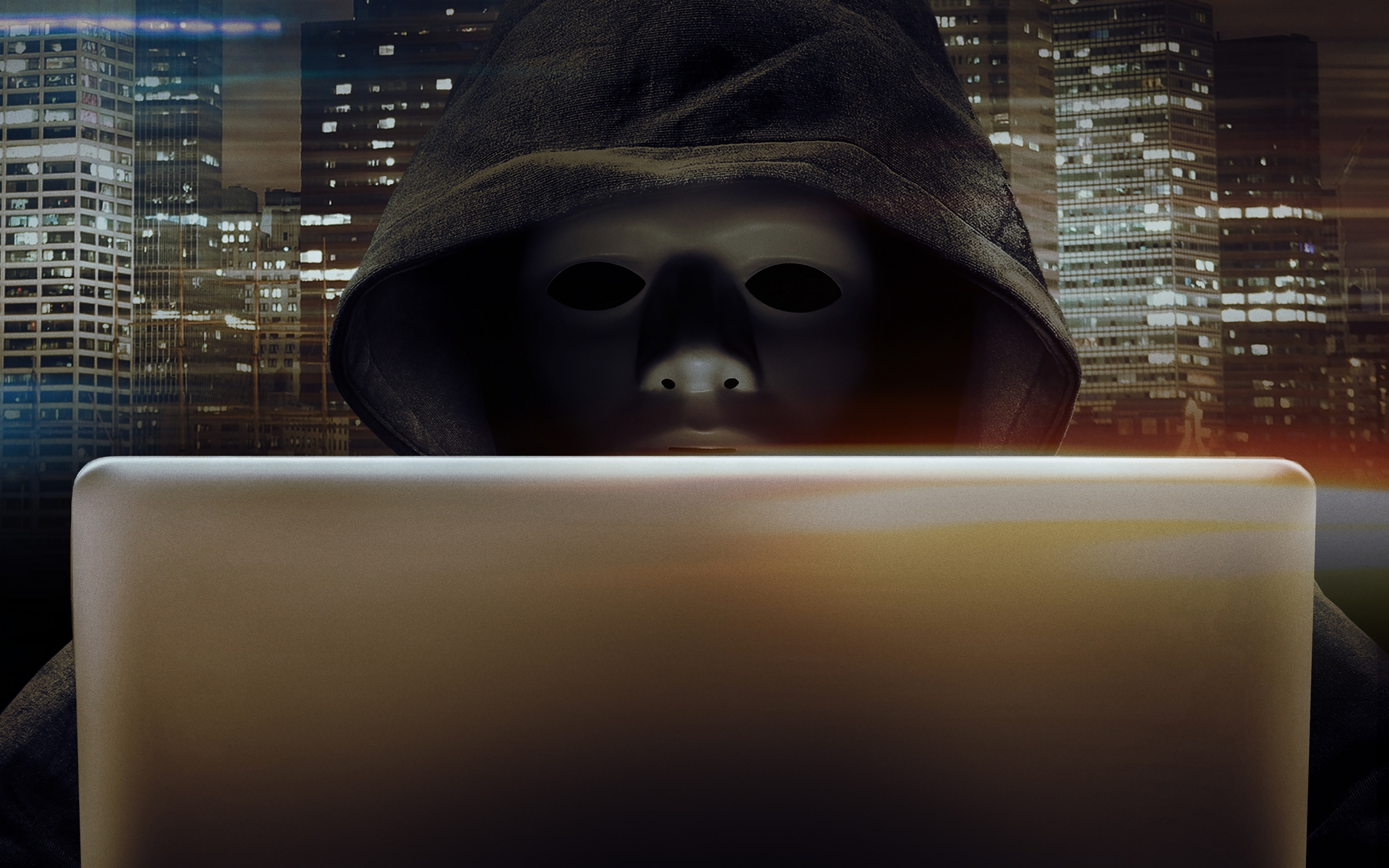 Hacker 4K Wallpaper, Laptop, Hoodie, Anonymous, Currency, Technology, #3133