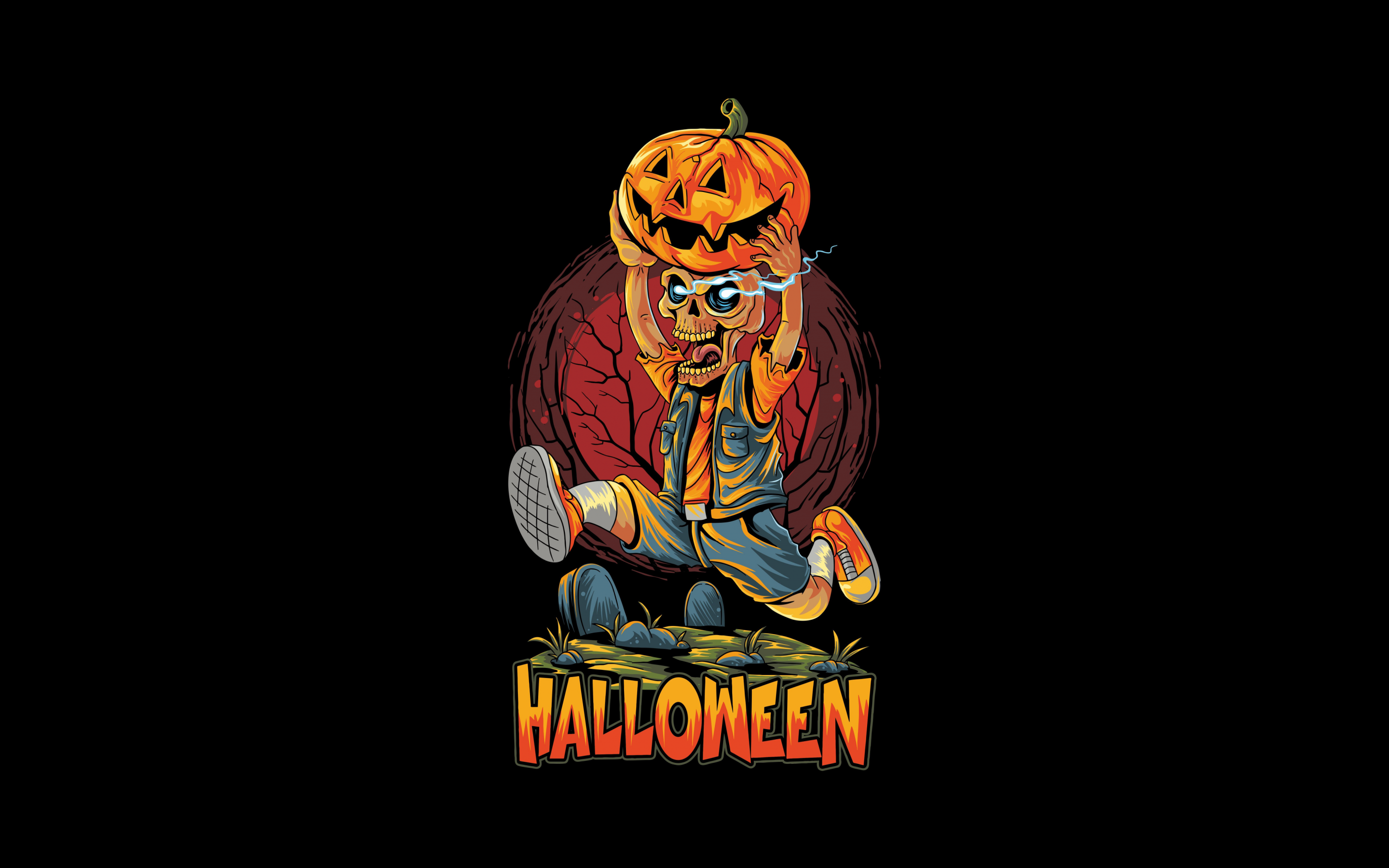 Halloween zombie Wallpaper 4K, Scary, Halloween Pumpkin