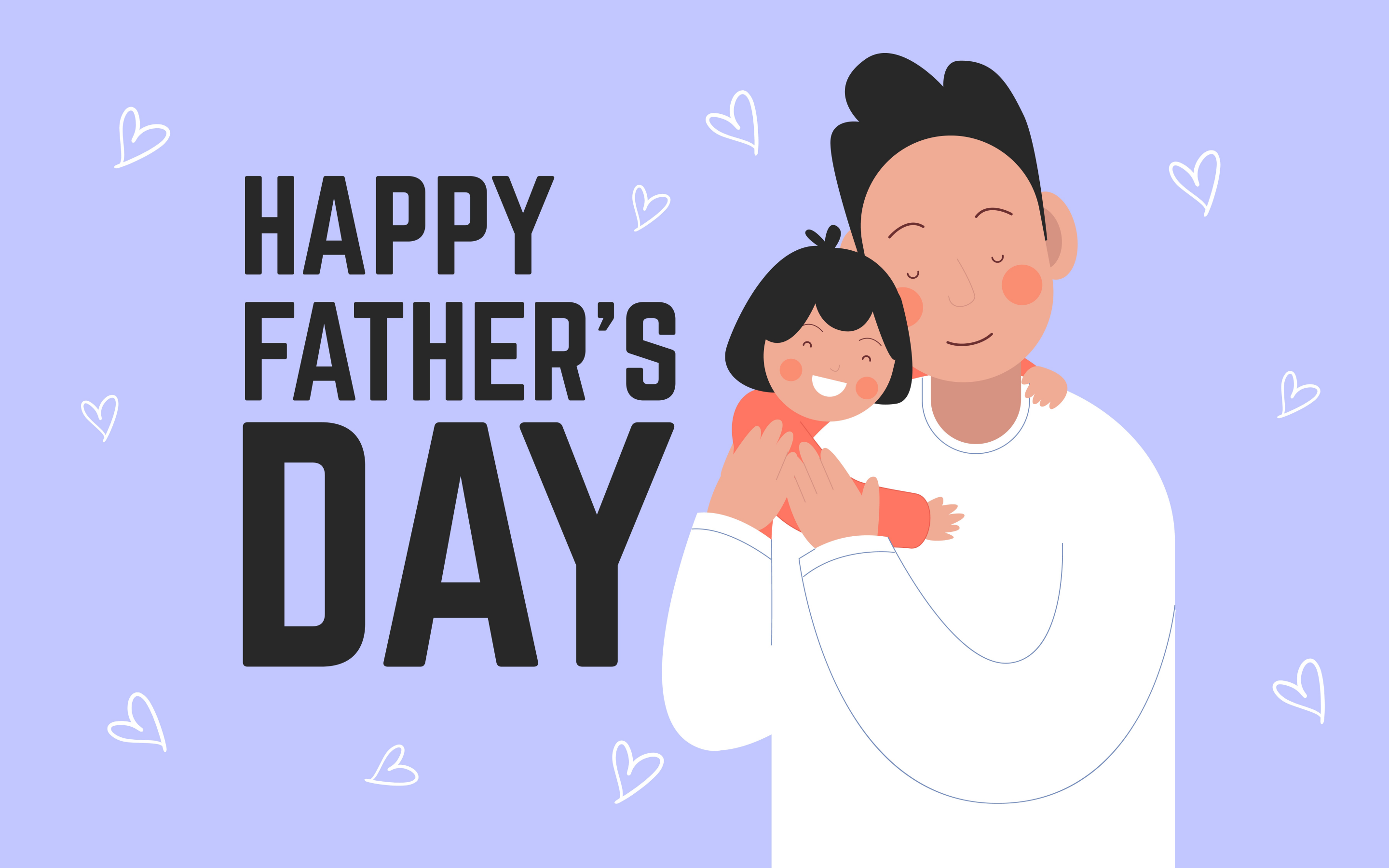 Happy Fathers Day Wallpaper 4K, 8K, Dad - Daughter, Father, Child