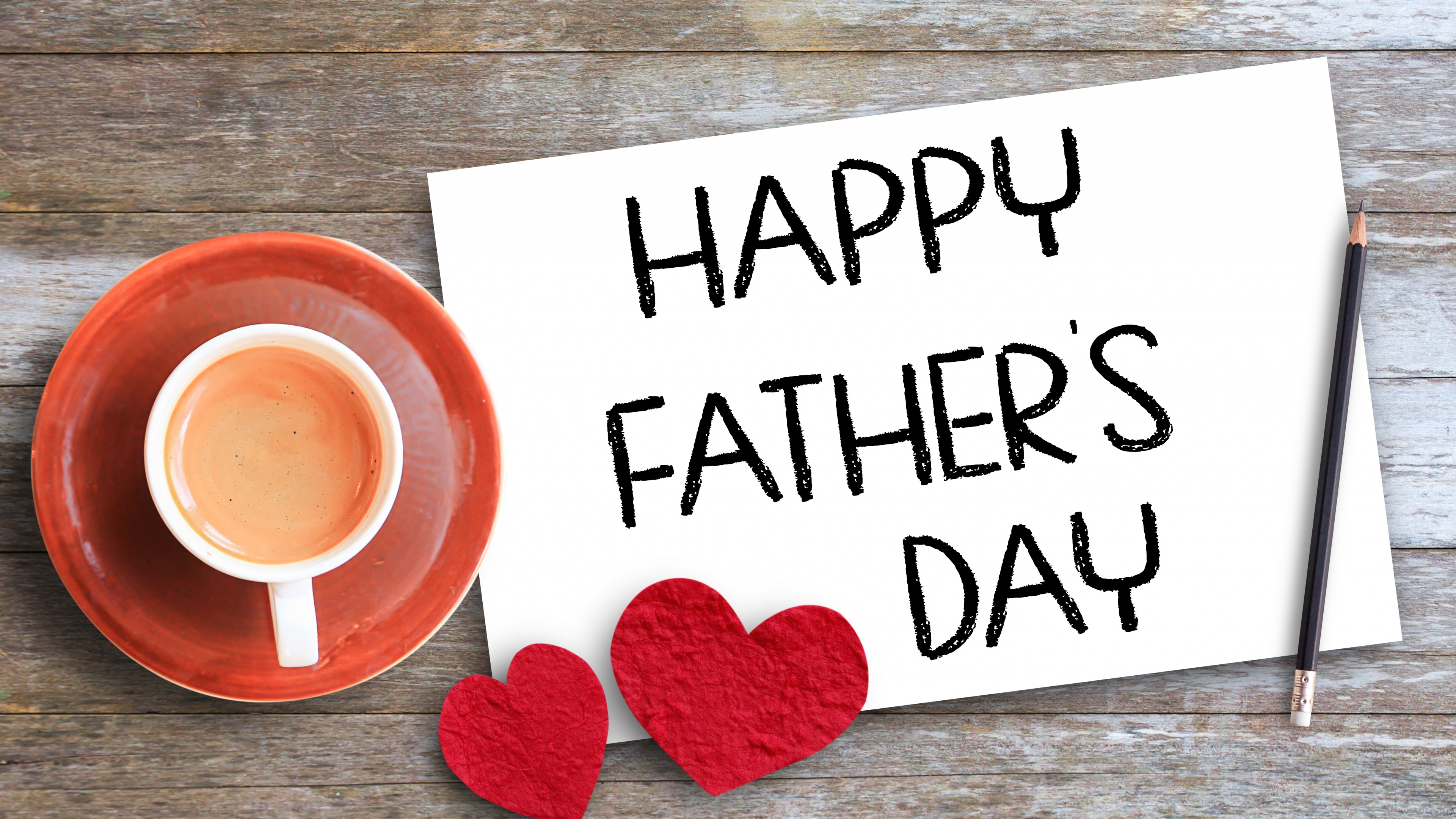 Happy Fathers Day Wallpaper 4K Greeting Card Love hearts 11383