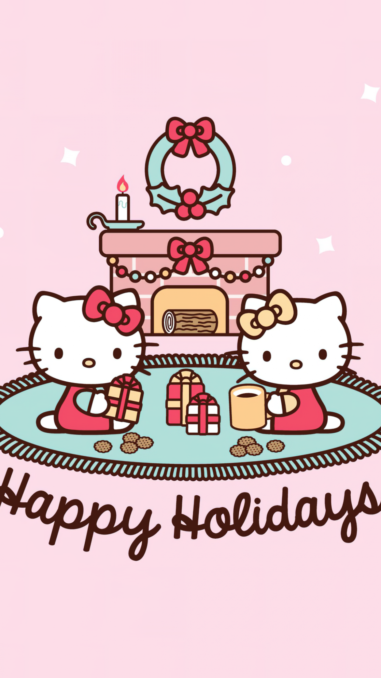 Happy holidays Wallpaper 4K, Hello Kitty background, Celebrations, #9949