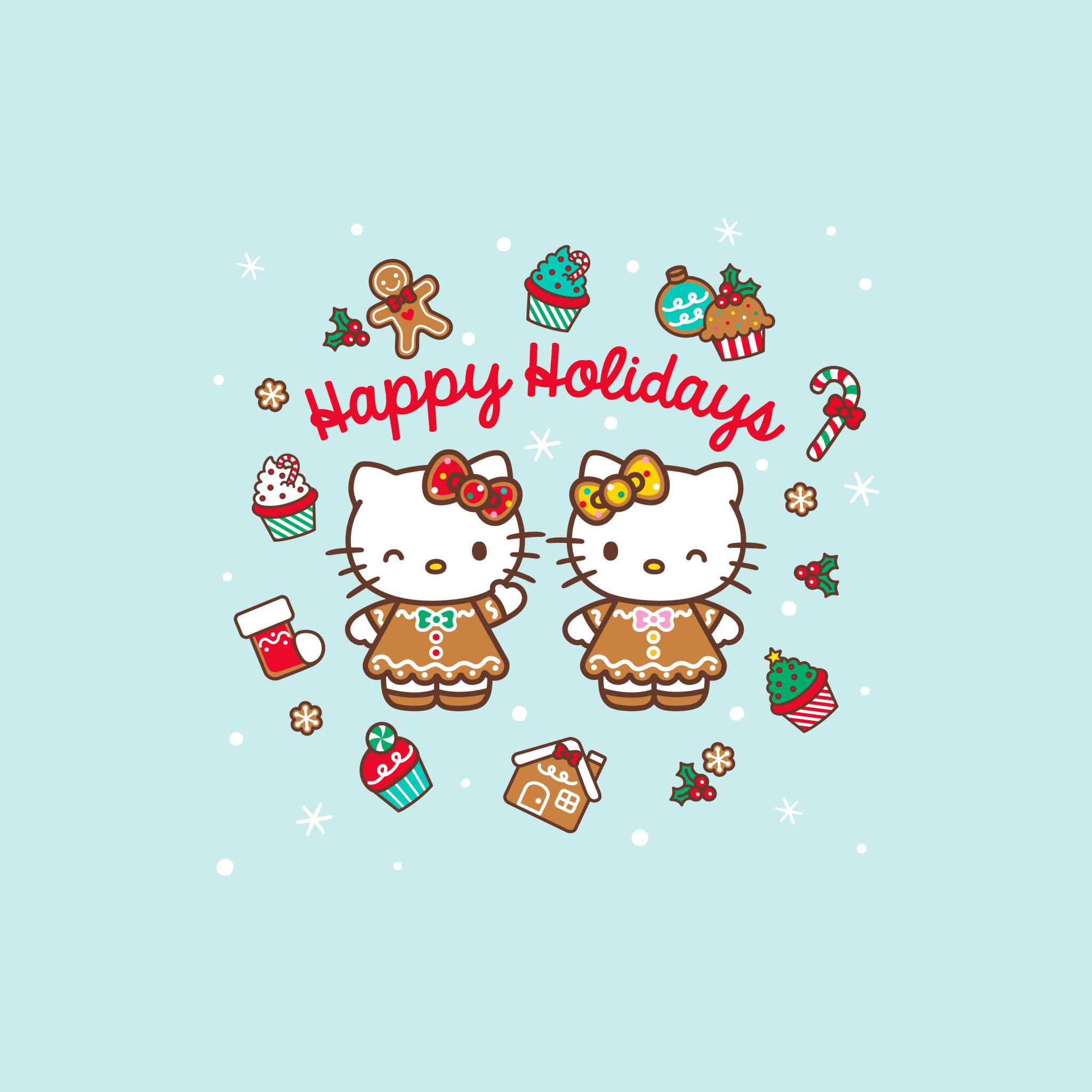 Happy holidays Wallpaper 4K, Cute hello kitties, Celebrations/Christmas,  #9813