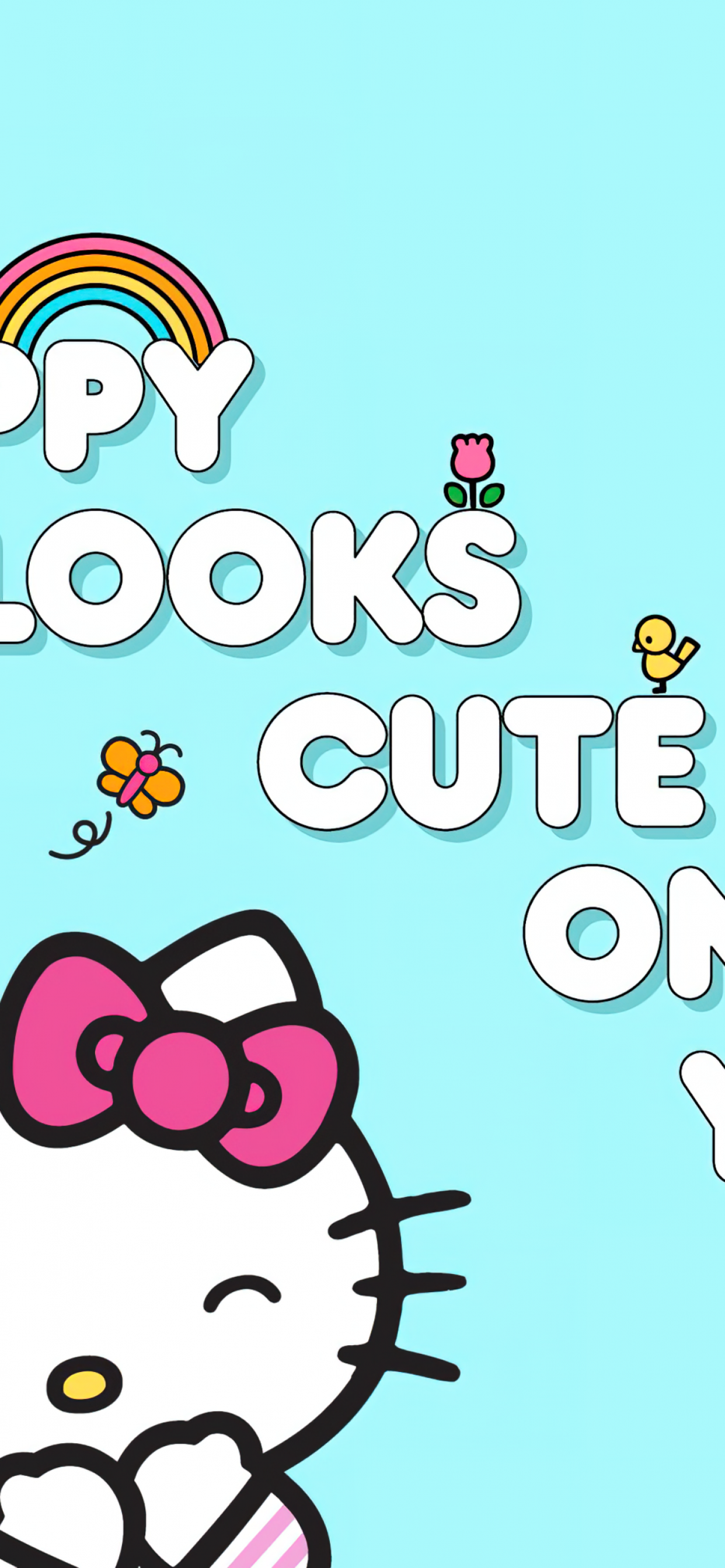 Happy looks cute on you Wallpaper 4K, Hello kitty quotes, #9932