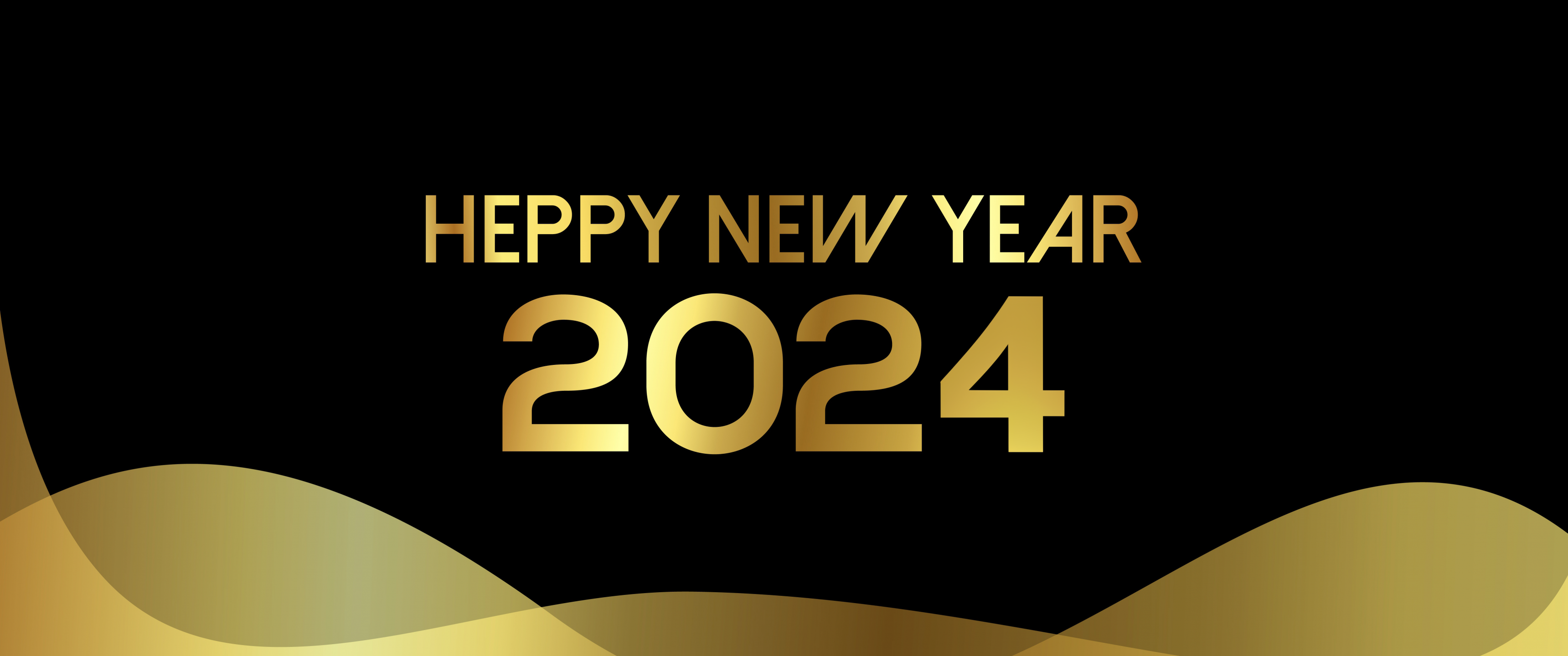 Happy New Year 2025 Wallpaper 4K, Wishes, Golden letters, AMOLED