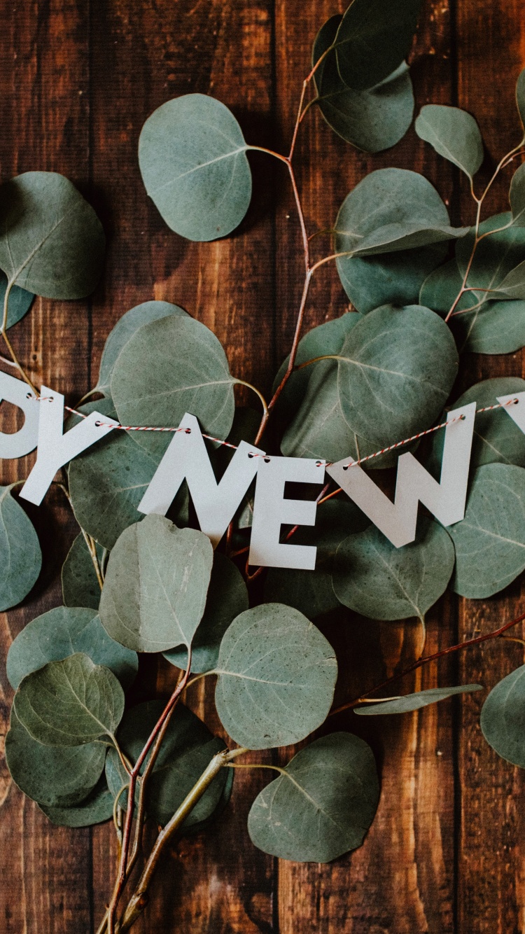 Happy New Year Wallpaper 4K, Banner, Leaves, Celebrations/New Year, #6994