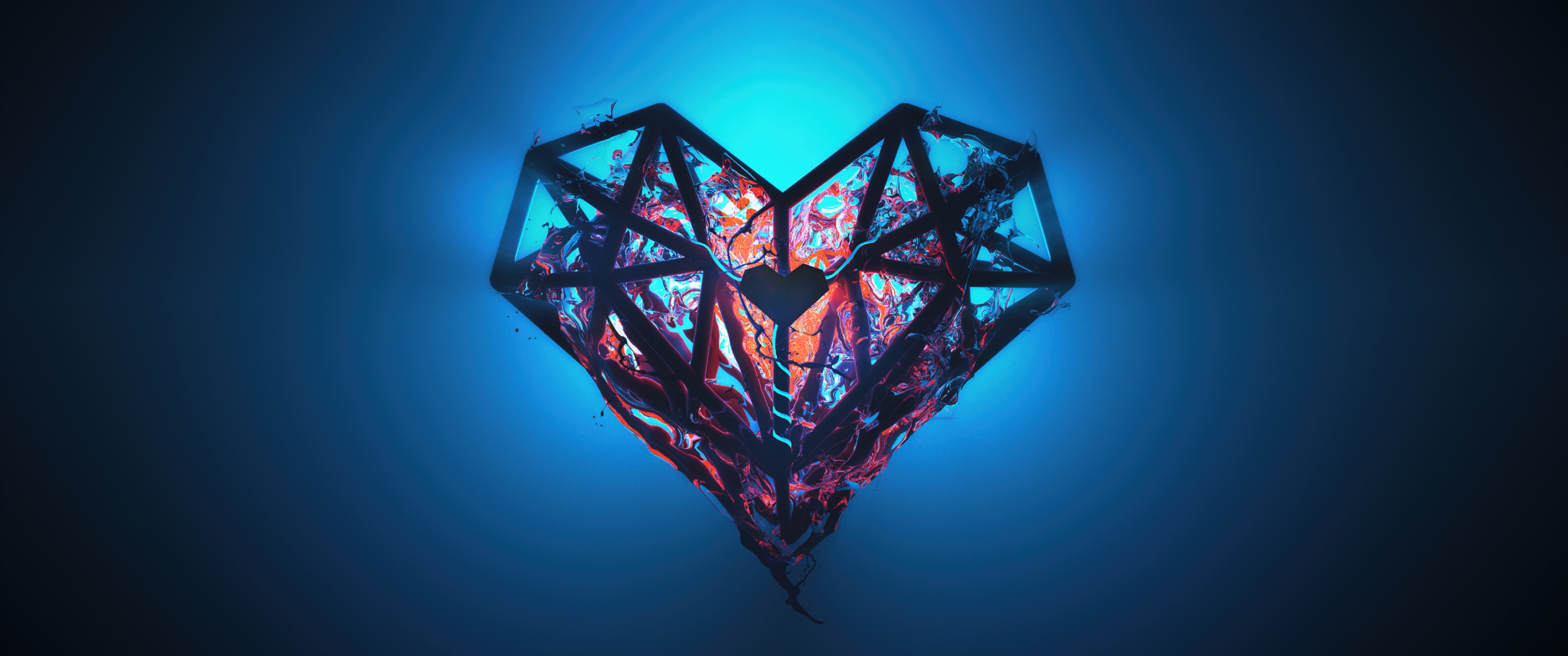 Crystal Blue Heart Wallpaper