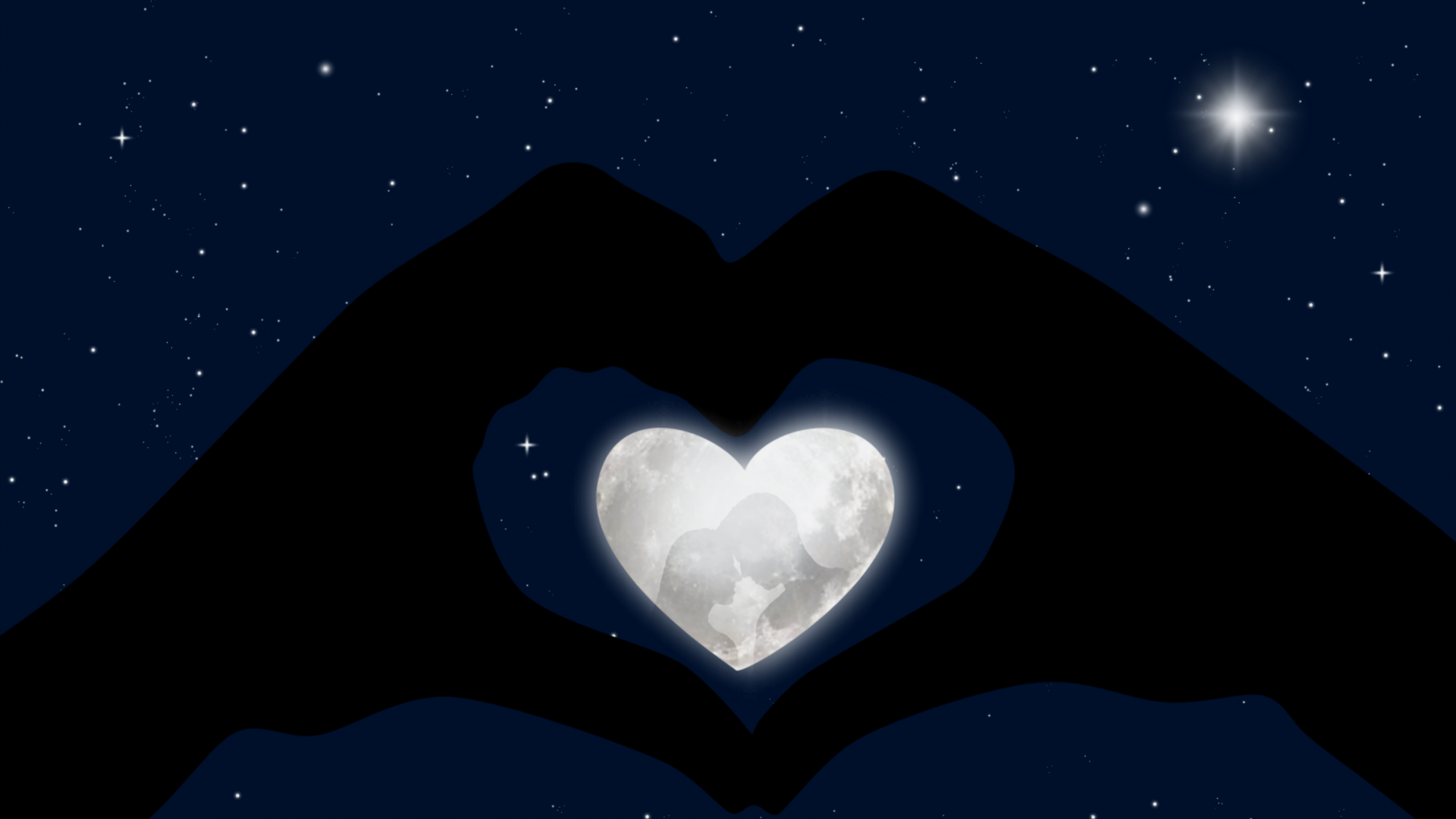 Heart Wallpaper 4K, Stars, Blue background