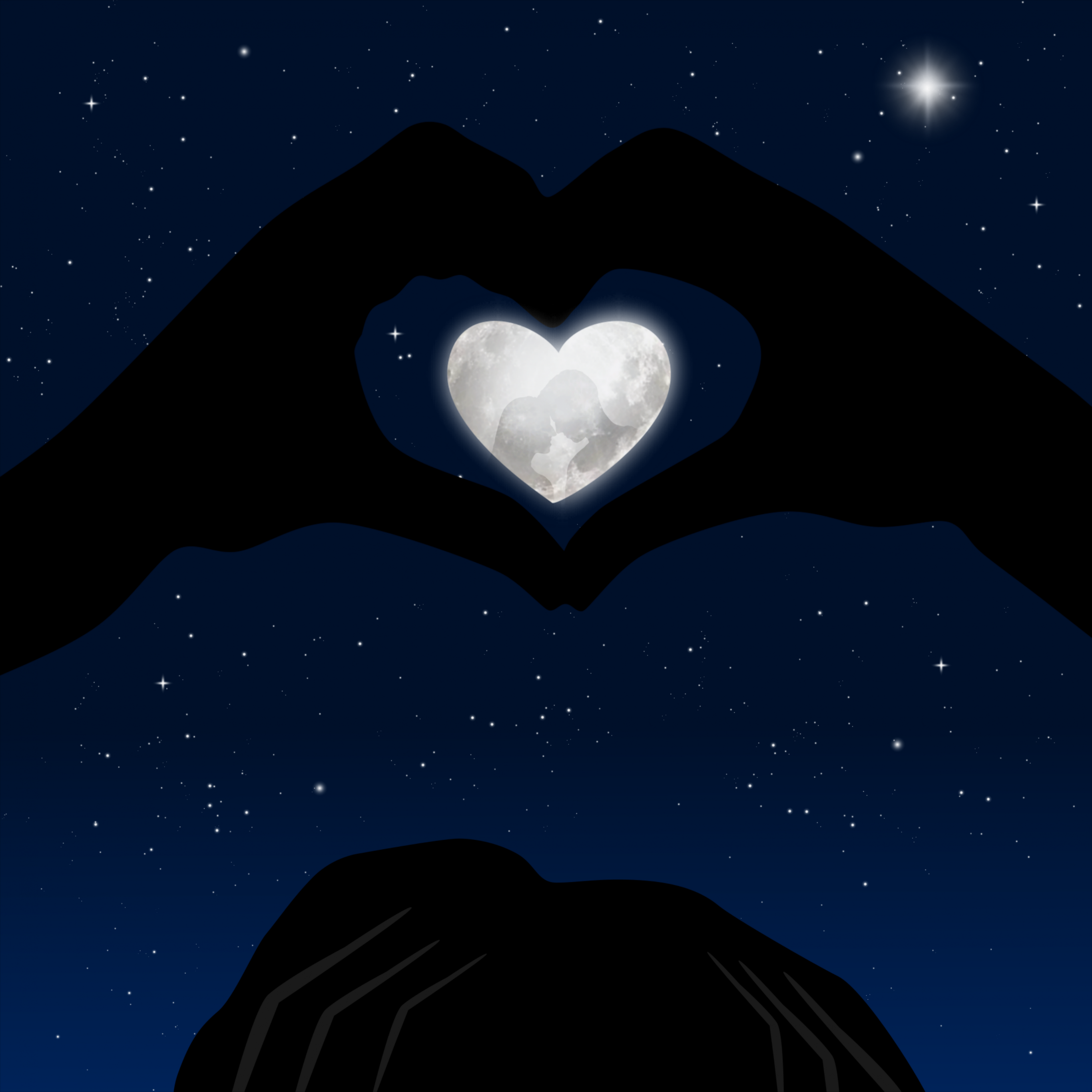 Heart Wallpaper 4K, Stars, Blue background, Love, #2406