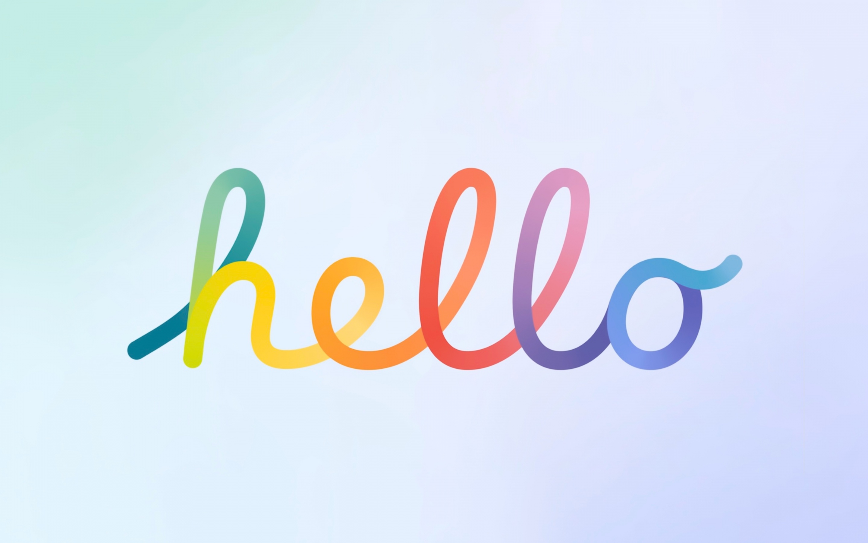 Hello Wallpaper 4K, Typography, Gradient background, Colorful