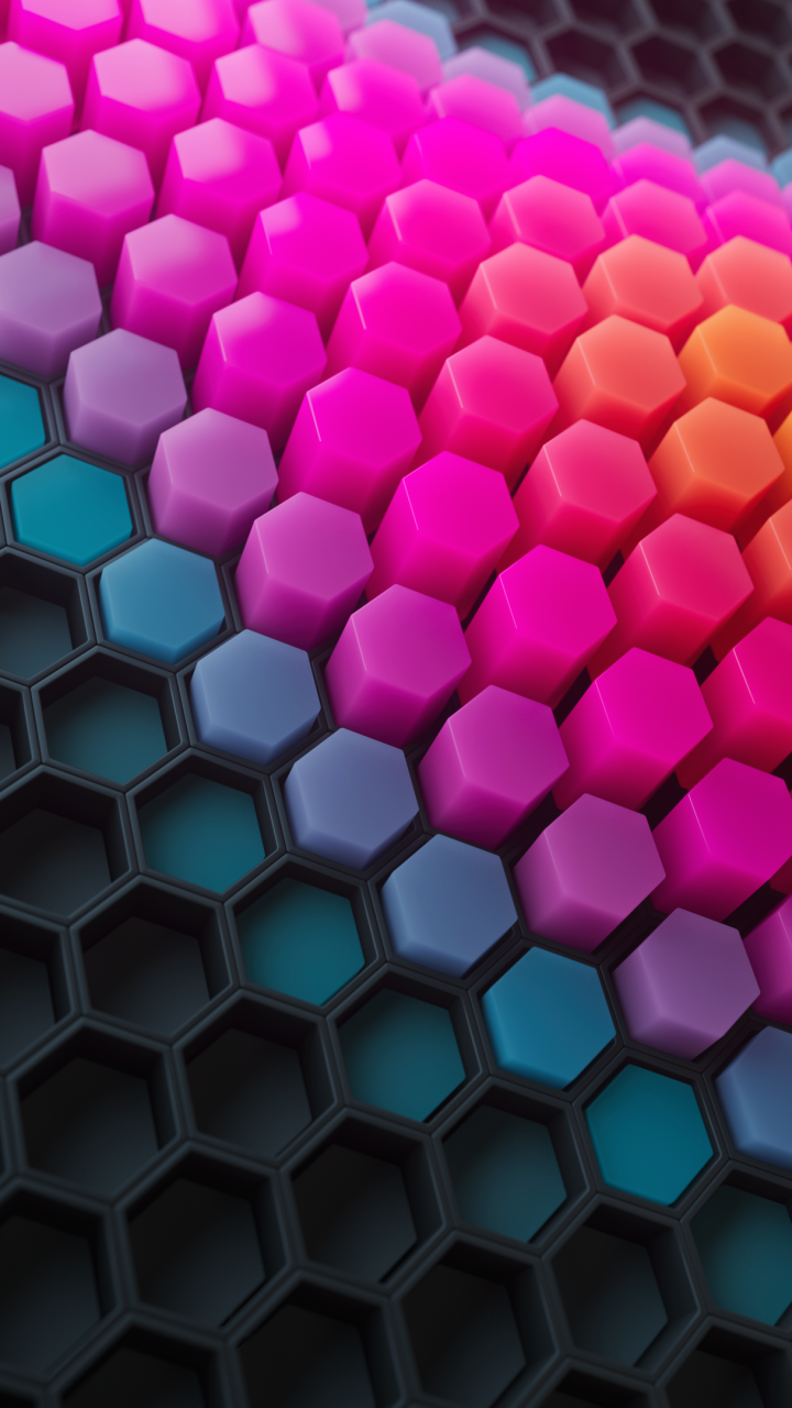 Hexagons Wallpaper 4K, Colorful blocks, Patterns