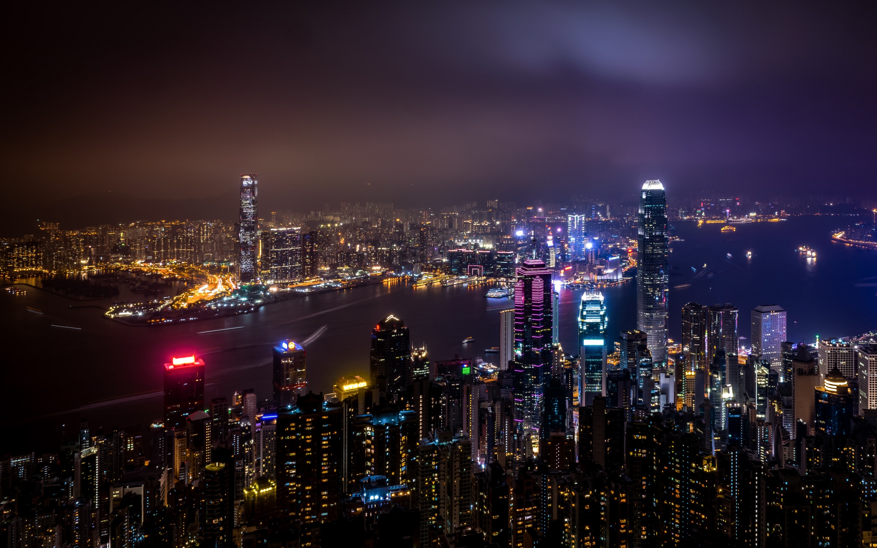 Hong Kong City Skyline Wallpaper 4K, Body of Water, World, #2848