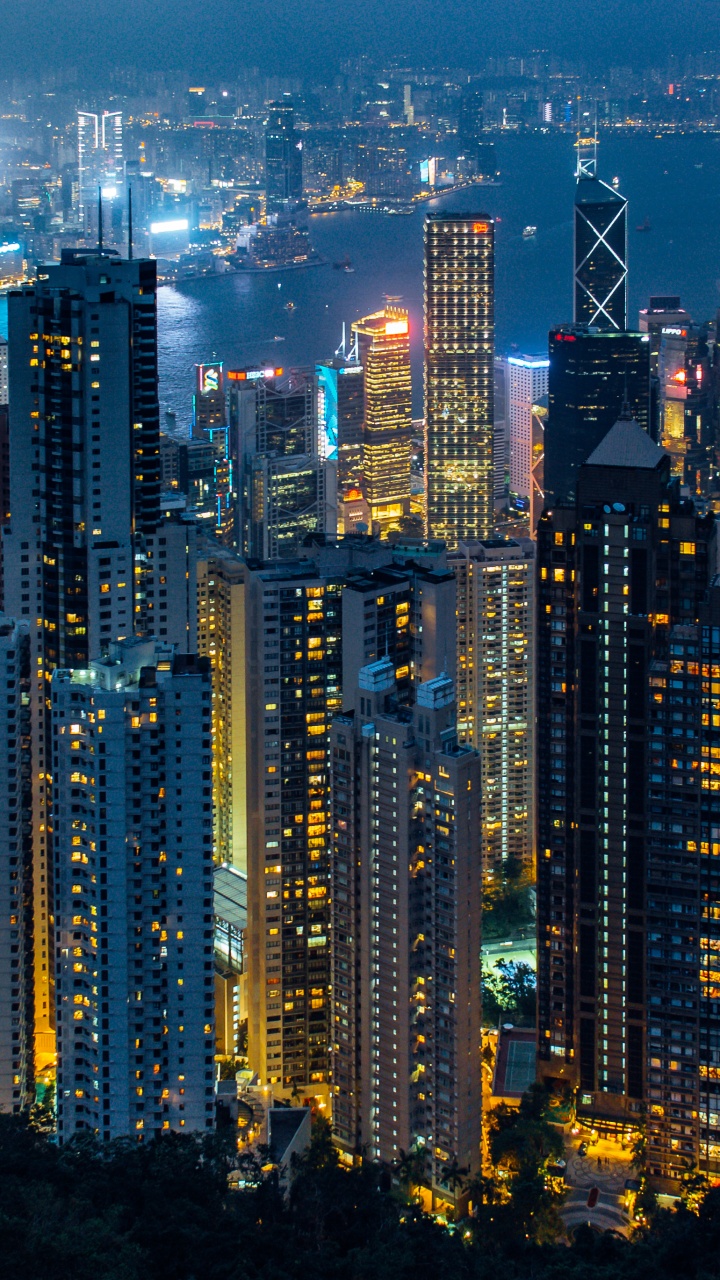 Hong Kong City Wallpaper 4K, Aerial view, Skyline, Cityscape