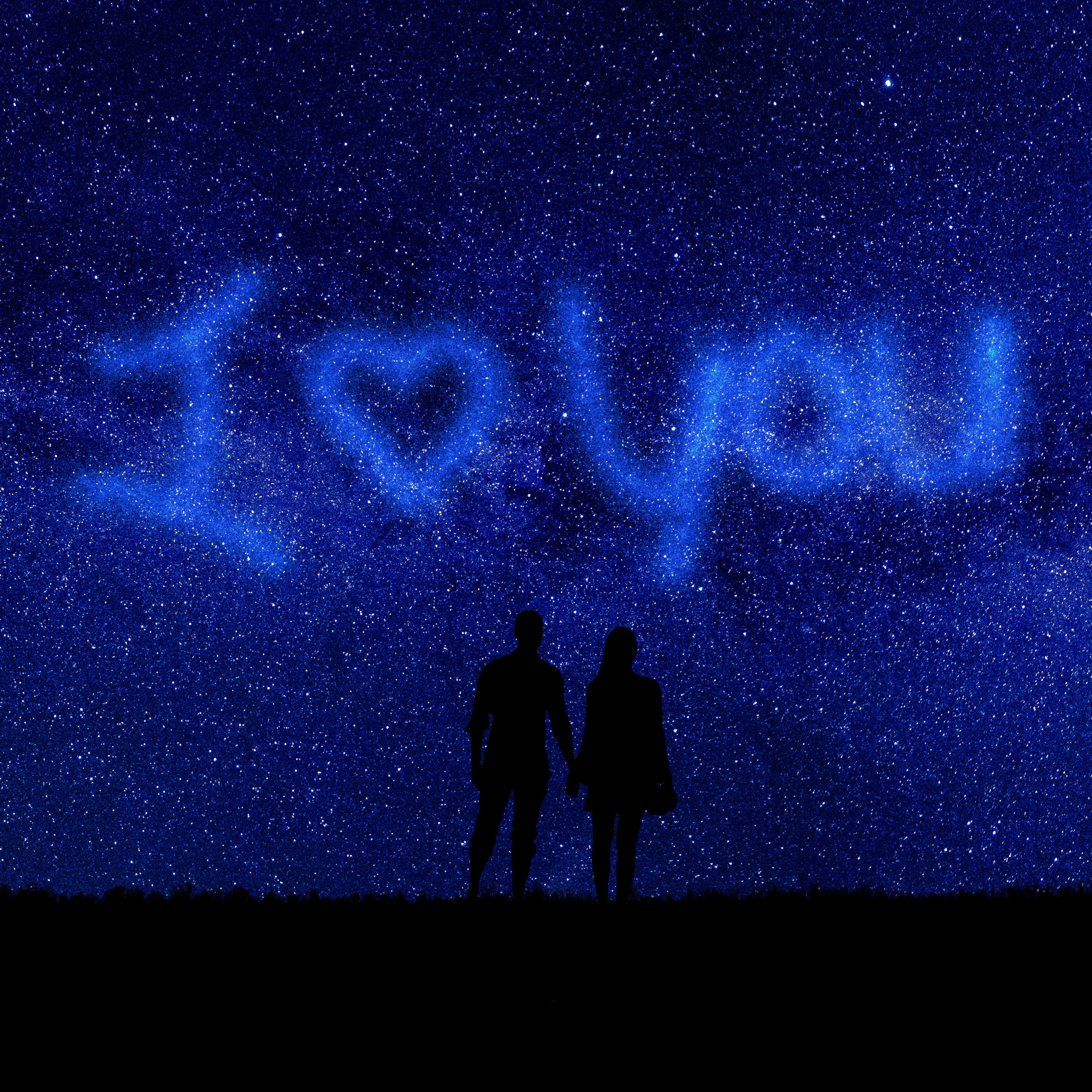 I Love You Wallpaper 4K, Starry sky, Couple, Love, #3619
