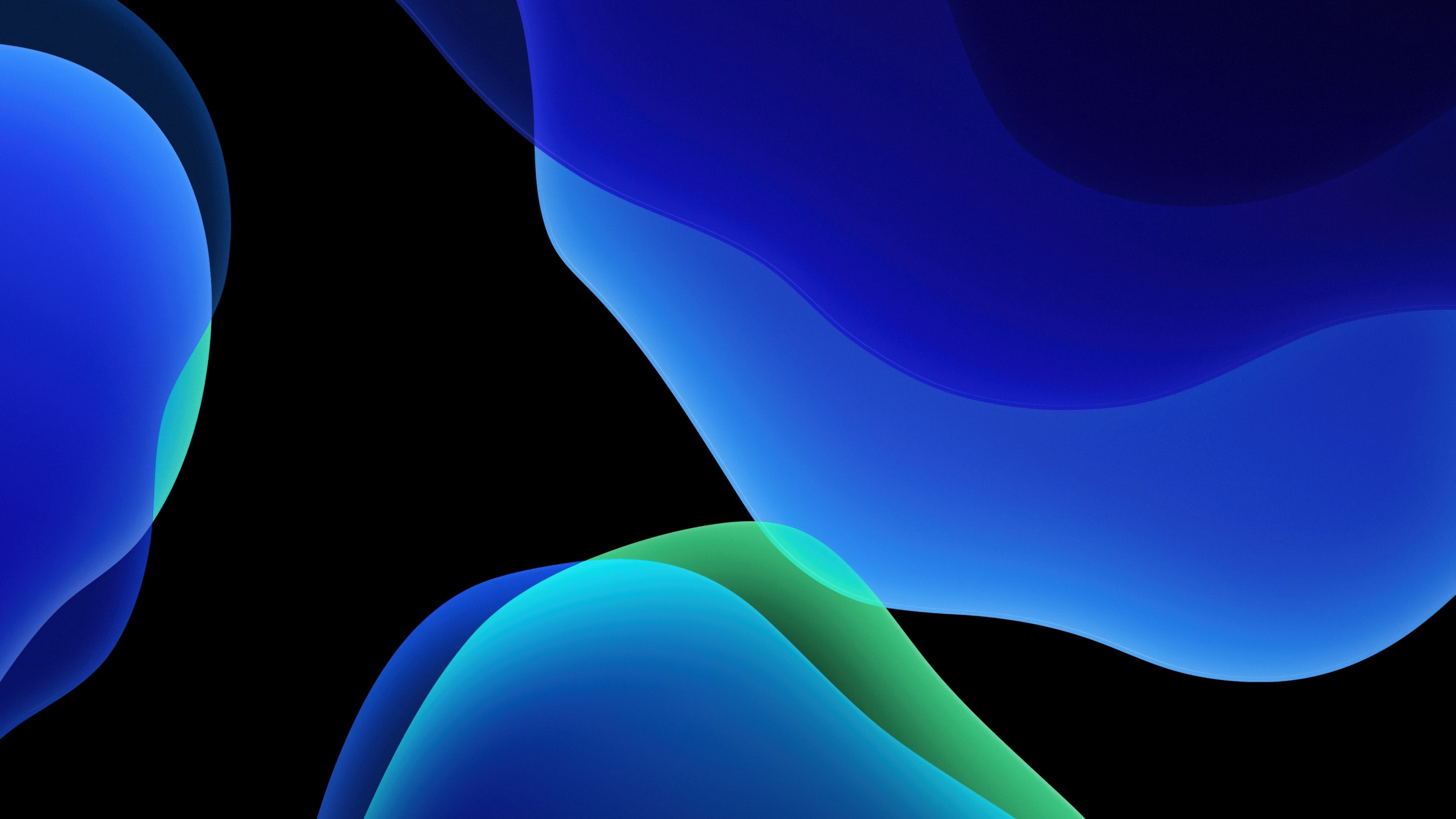iOS 13 Wallpaper 4K, Stock, iPadOS, Blue, Abstract, #795