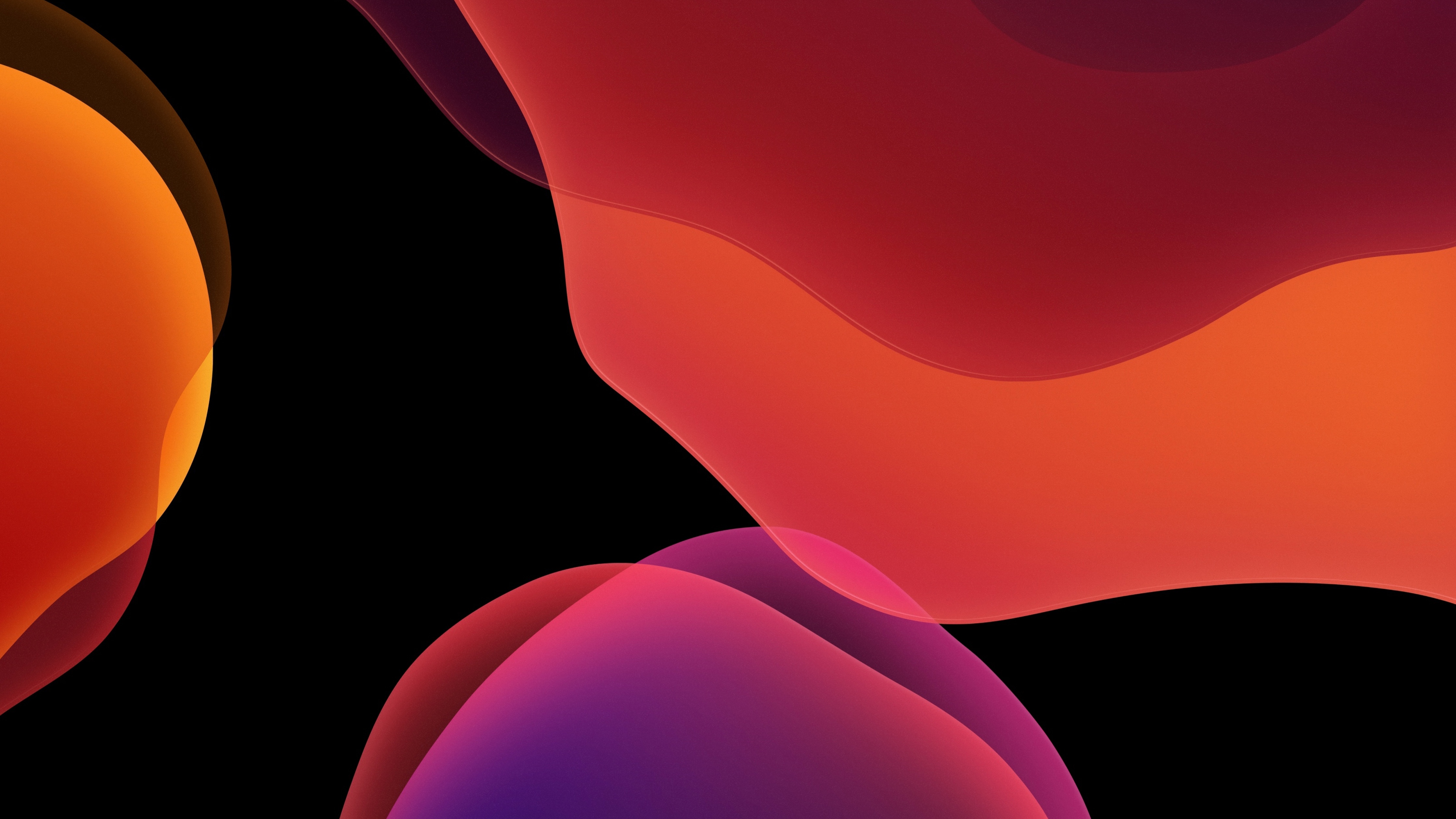 iOS 13 Wallpaper 4K, Stock, iPadOS, Red, Abstract, #792